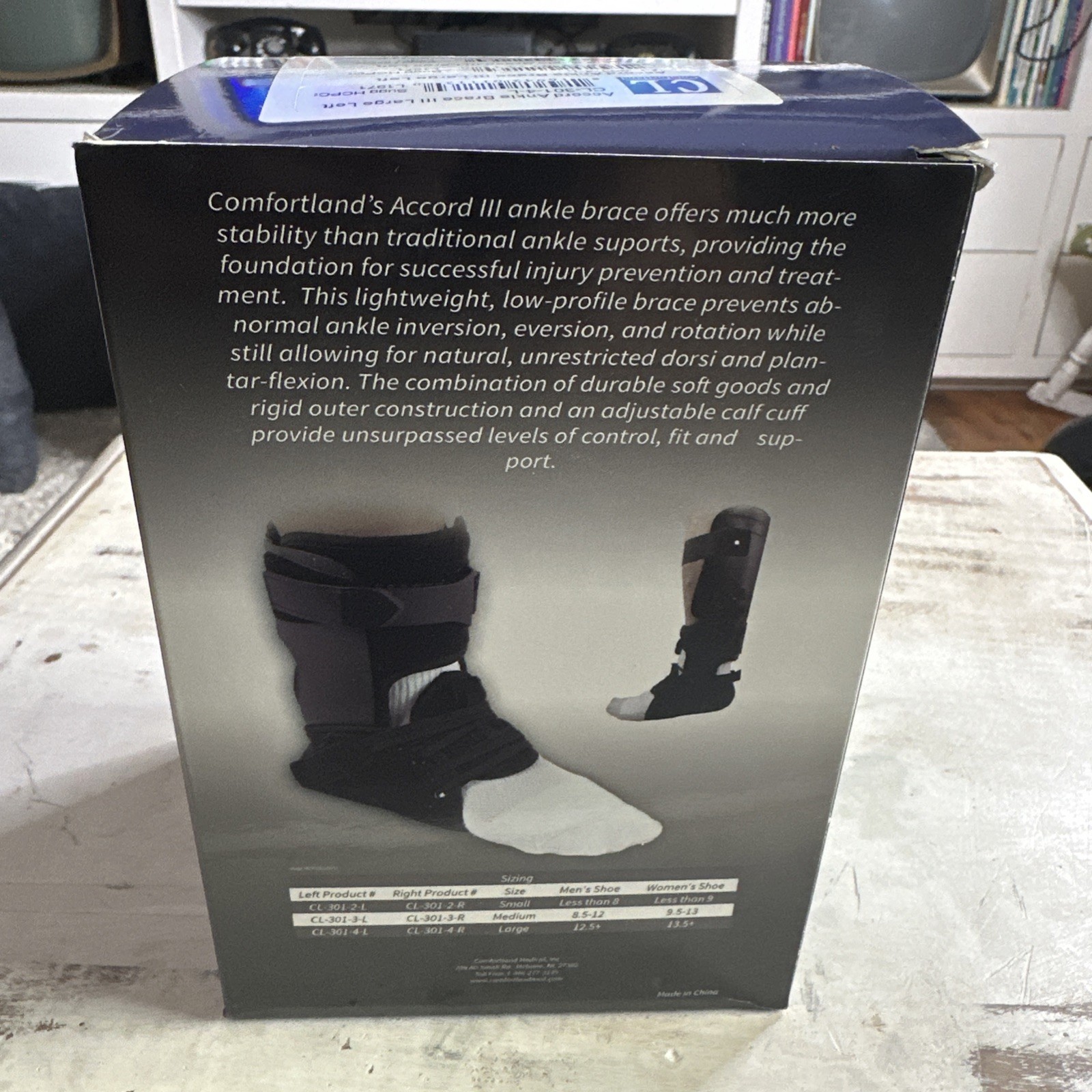Comfortland Accord 3 III Ankle Brace Size Large Left NIB CL-301-4-L