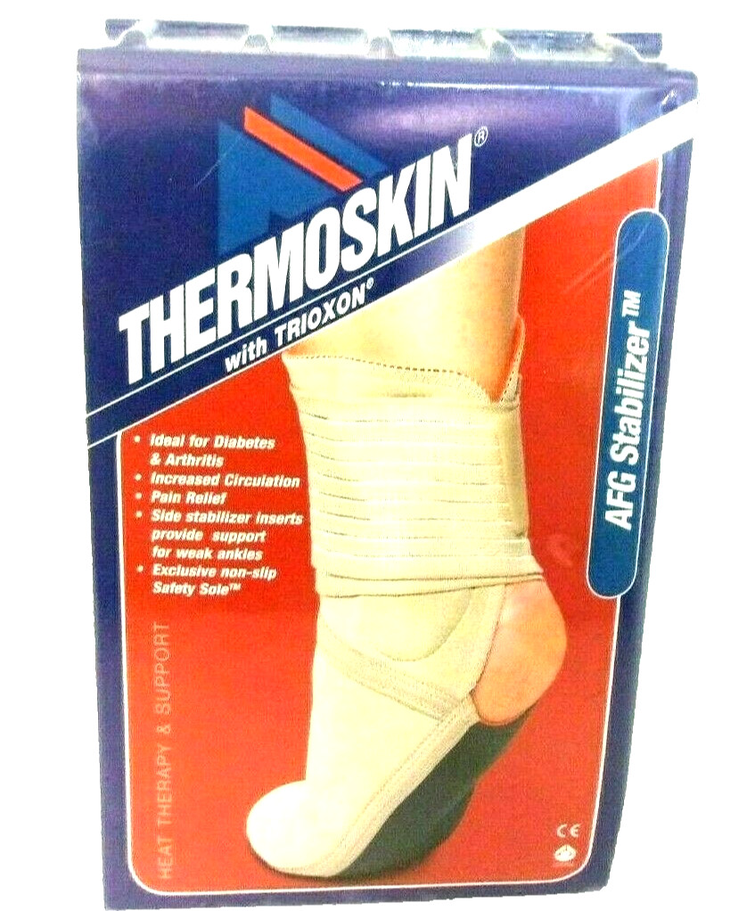 AFG Mens Womens Ankle Stabilizer Size Large Tan Thermoskin With Trioxin NEW