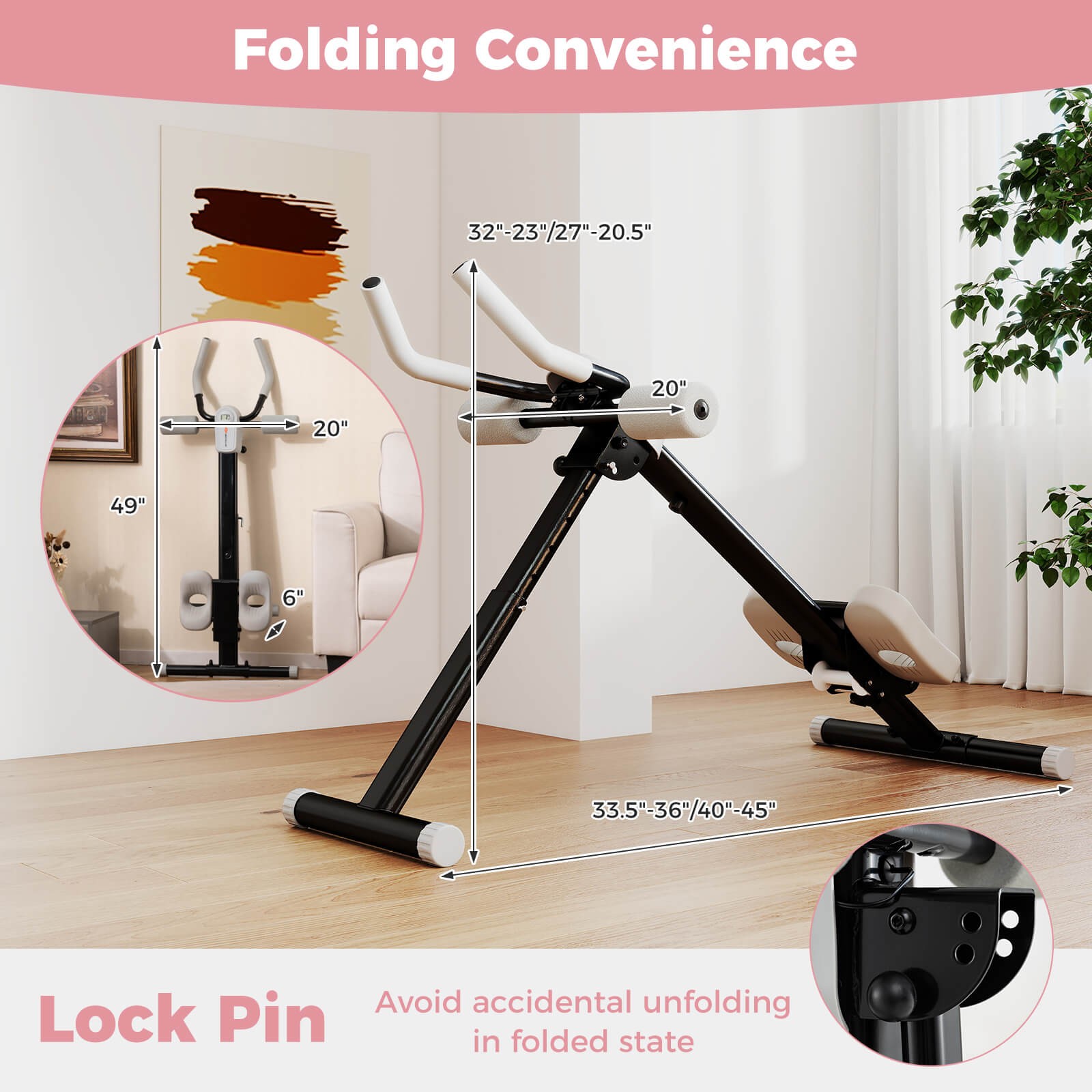 Adjustable Abdominal Trainer w/ Elbow Support Knee Protection and LCD Monitor