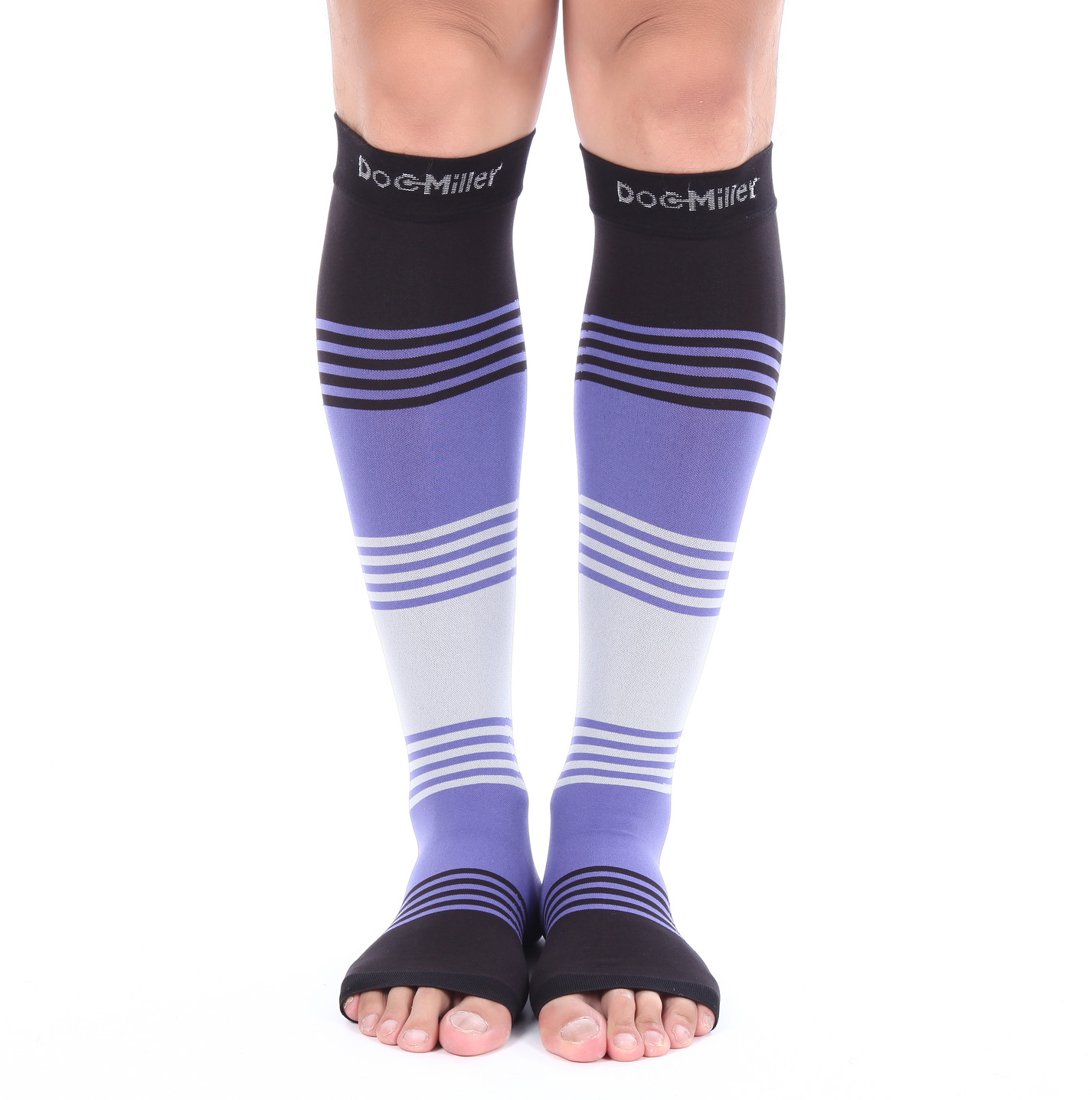 Doc Miller Open Toe Socks Compression Stockings 20-30MMHG Relieve Varicose Pain
