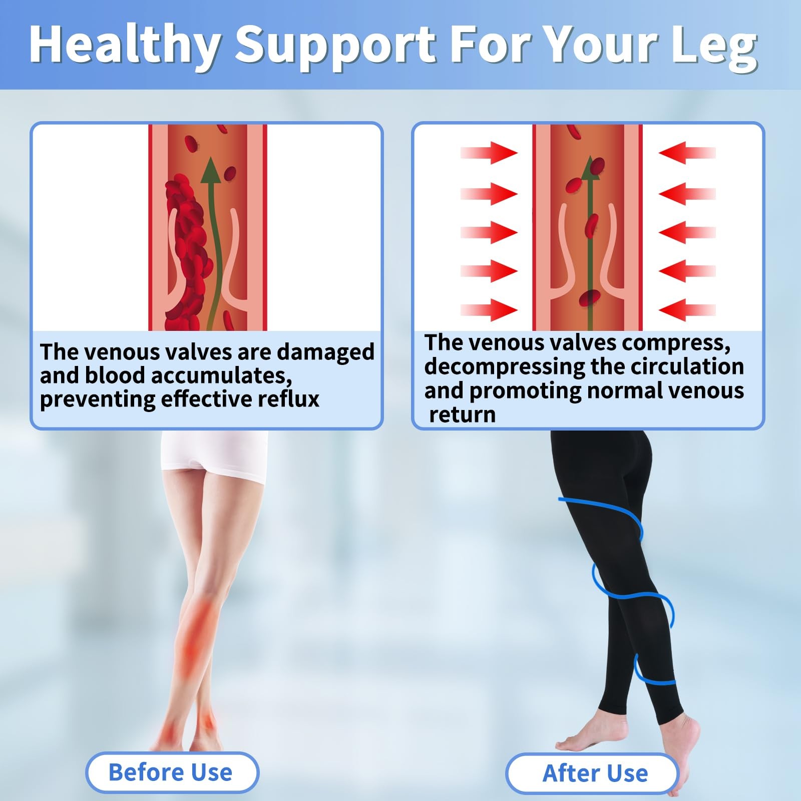 Medical Compression Leggings for Women & Men, 2030mmHg Compression Tights