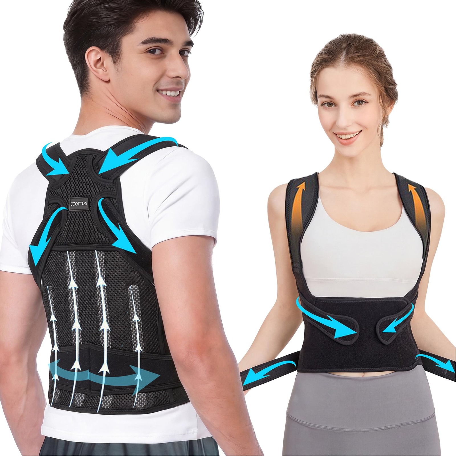 Back Brace Posture Corrector for Men & Women, Upgraded Full Large
