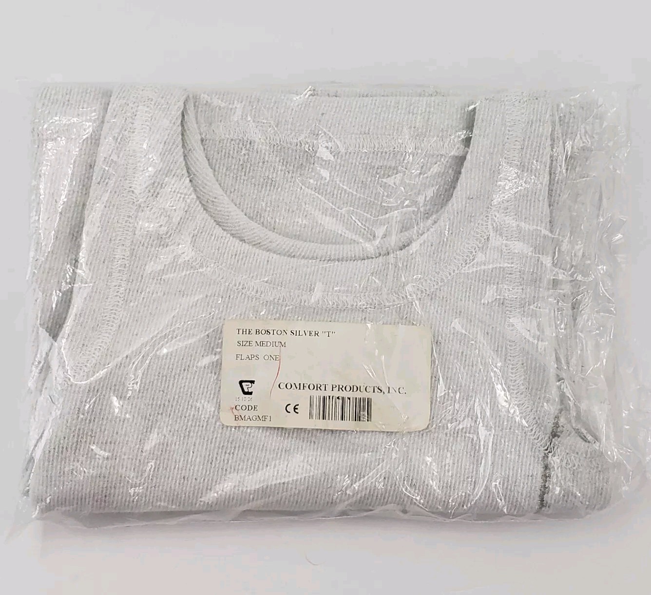 Boston Brace Scoliosis Torso Body Sock Silver T One Flap 8″x21″ Sz Med NEW