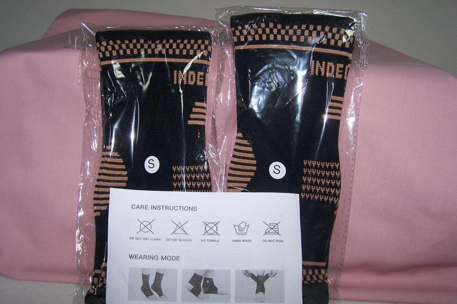(2) INDEEMAX Copper Infused Ankle Brace Set for Men (Pair), Small Silver/Black