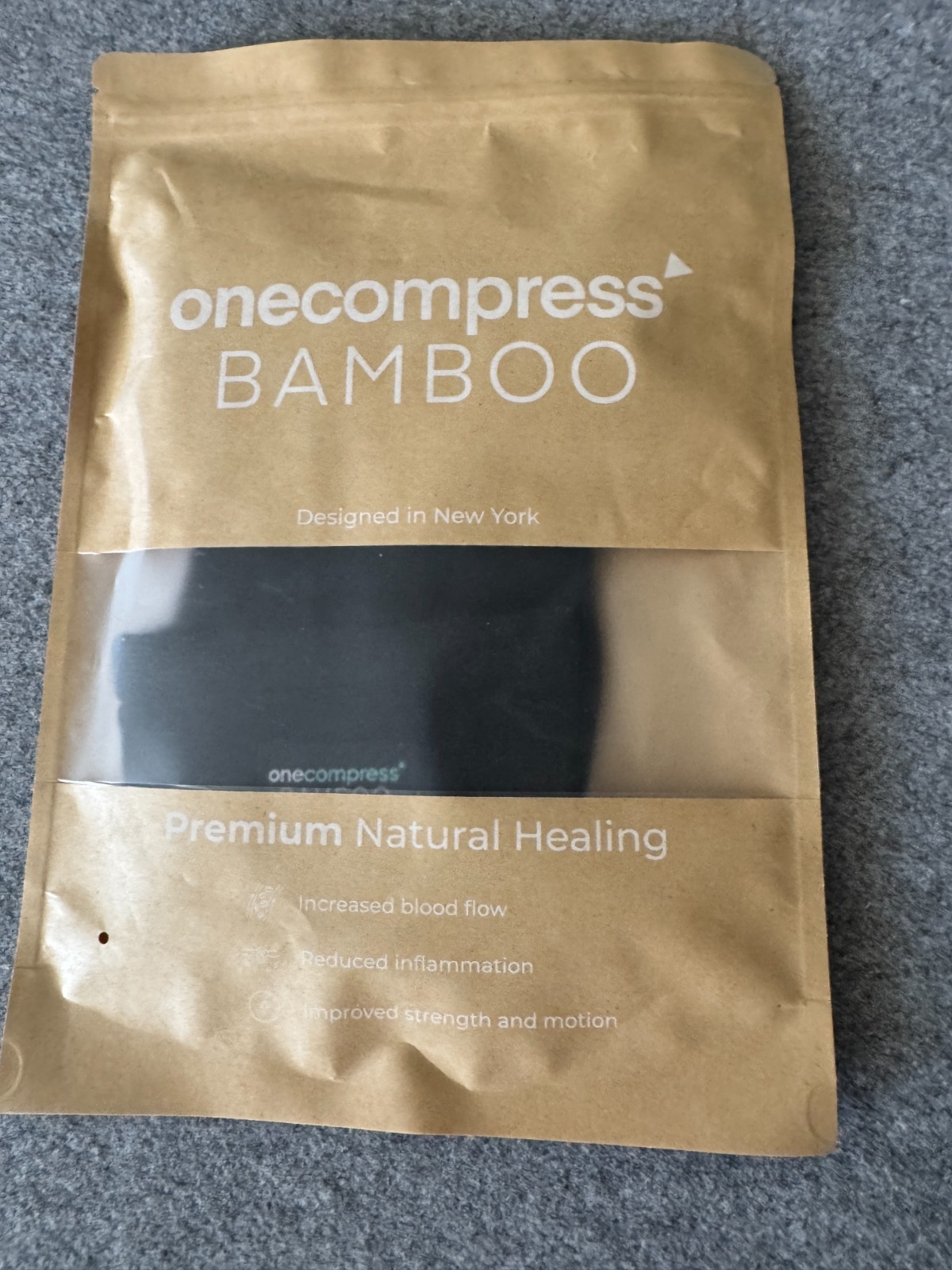 OneCompress Bamboo Black Ankle Sleeve Size Large New One Compress