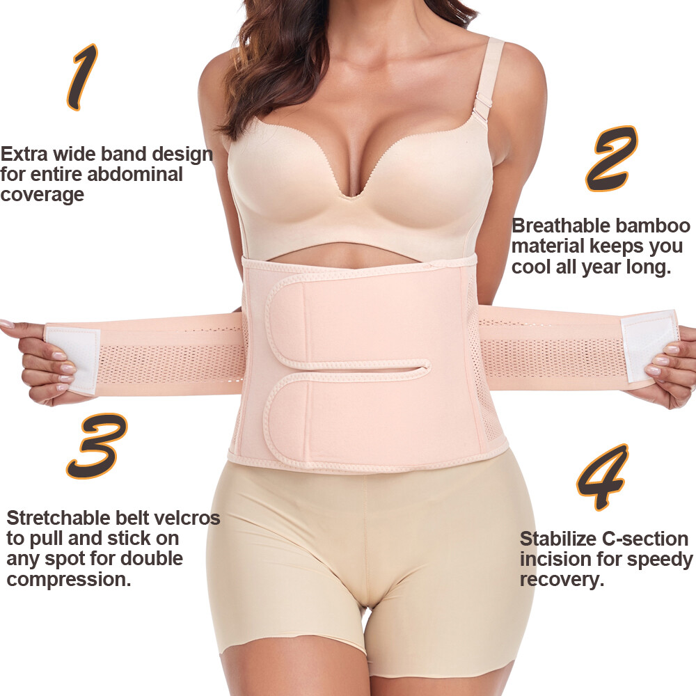 Postpartum Belly Wrap Abdominal Binder Post Surgery Wrap Recovery Support Belt