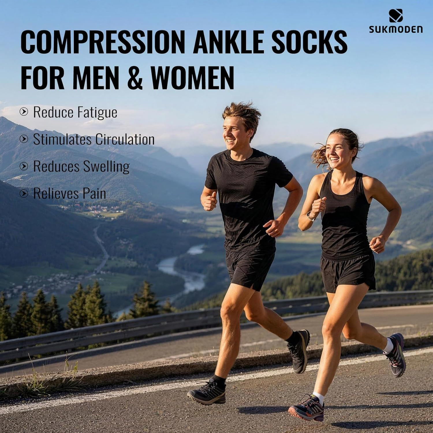 Copper Ankle Compression Socks for Men and Women(6 pairs), Breathable Arch Suppo