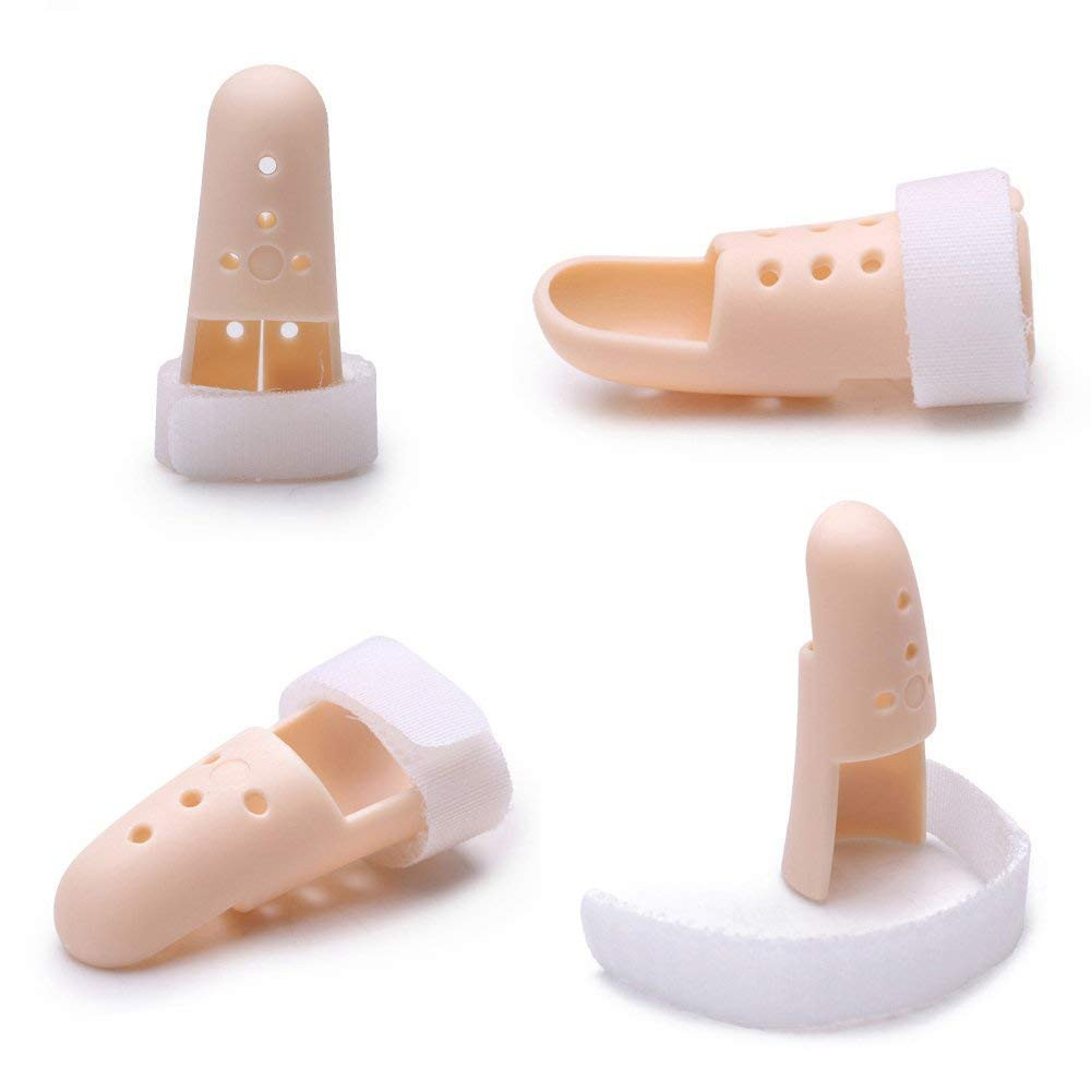 [2 Piece Plastic Mallet Dip Finger Support Brace Splint Joint Protectio