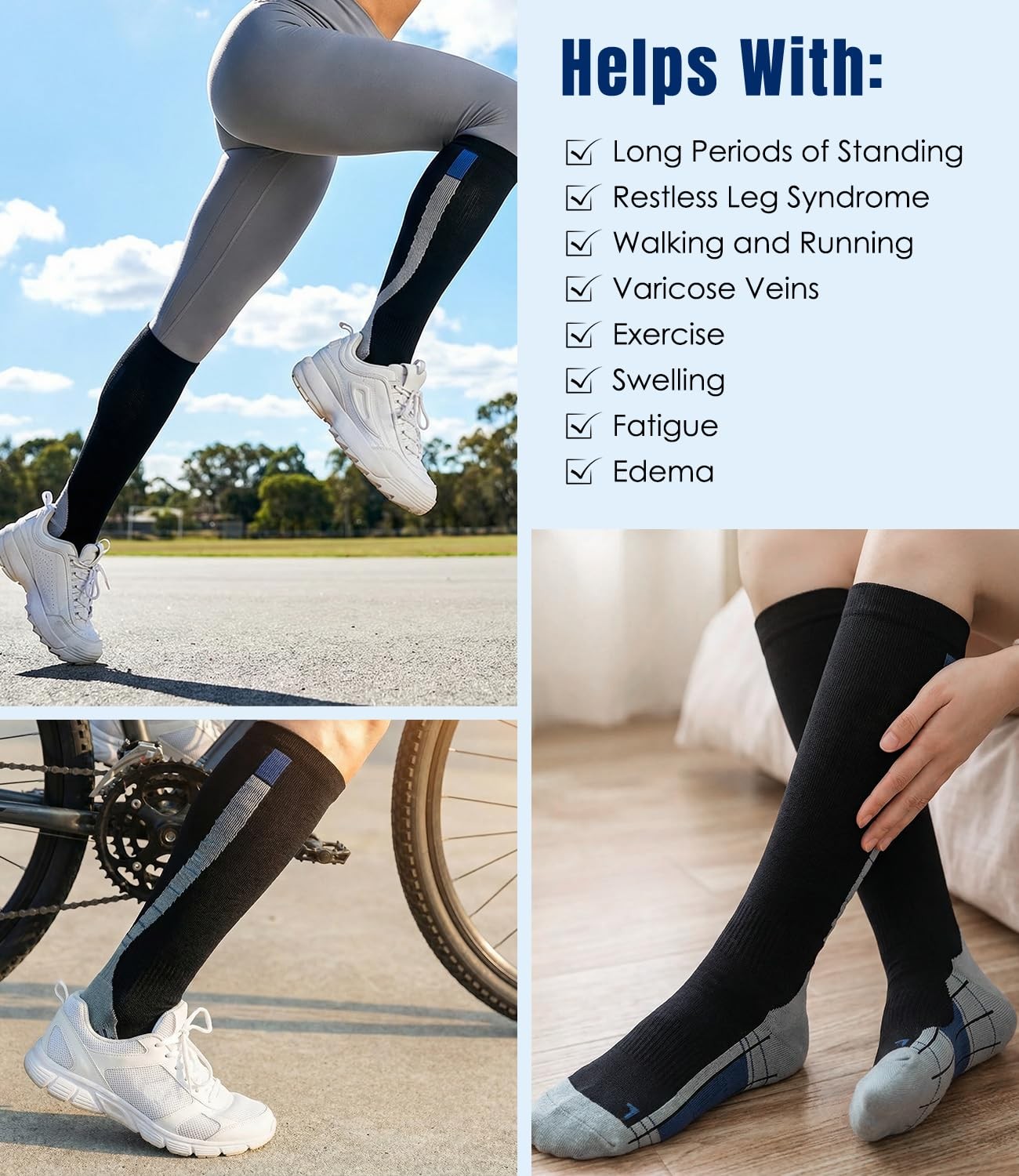 Compression Socks for Men Circulation 20-30 mmHg, Wide Calf Stockings for Ath…
