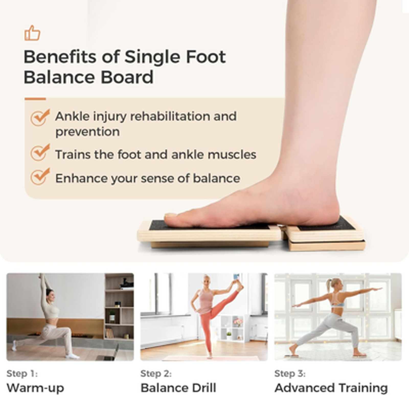 Ankle Foot Strengthener Exerciser for Sprained Ankle Balance Board Plantar