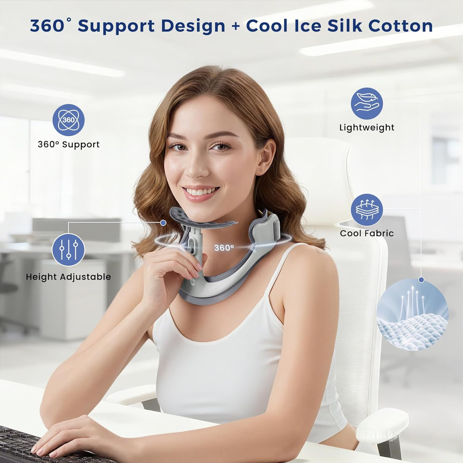 Posture Corrector for Neck & Cervical Spine Alignment – 360° Adjustable Neck Col