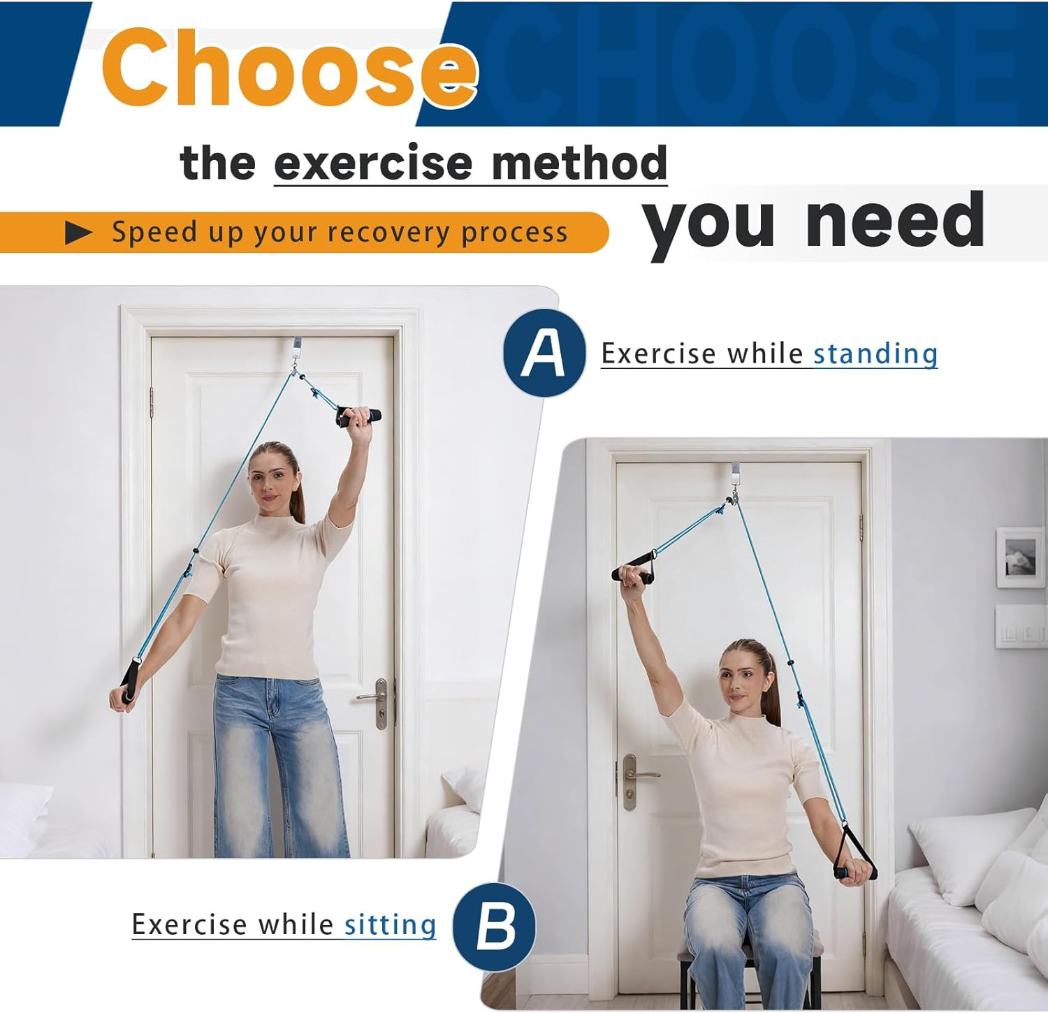 Shoulder Pulley Over Door Physical Therapy Rehab Rotator Cuff Arm Exercise ROM
