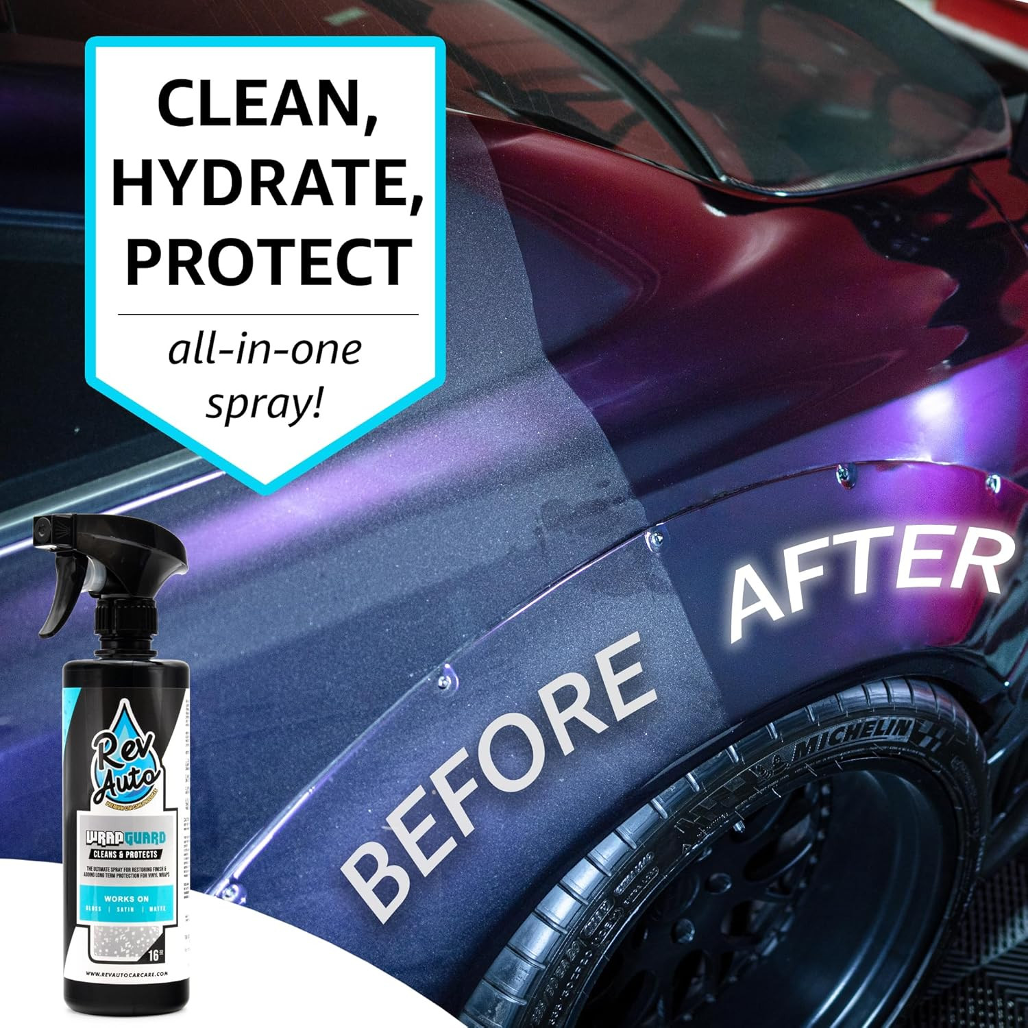 Wrap Guard – Cleans, Hydrates & Protects Car Vinyl | Vinyl Wrap Cleaner for Cars