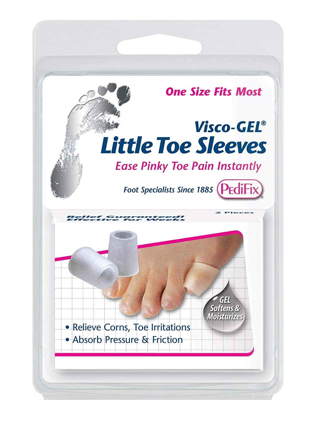 Pedifix Visco-GEL Little Toe Sleeves, OSFM – 2 Per Package
