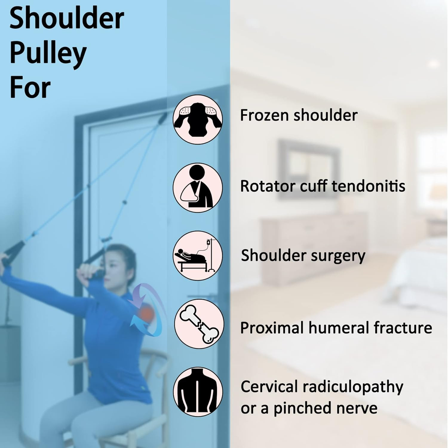 Shoulder Pulley Over The Door Physical Therapy System, Exercise Pulley for Physi