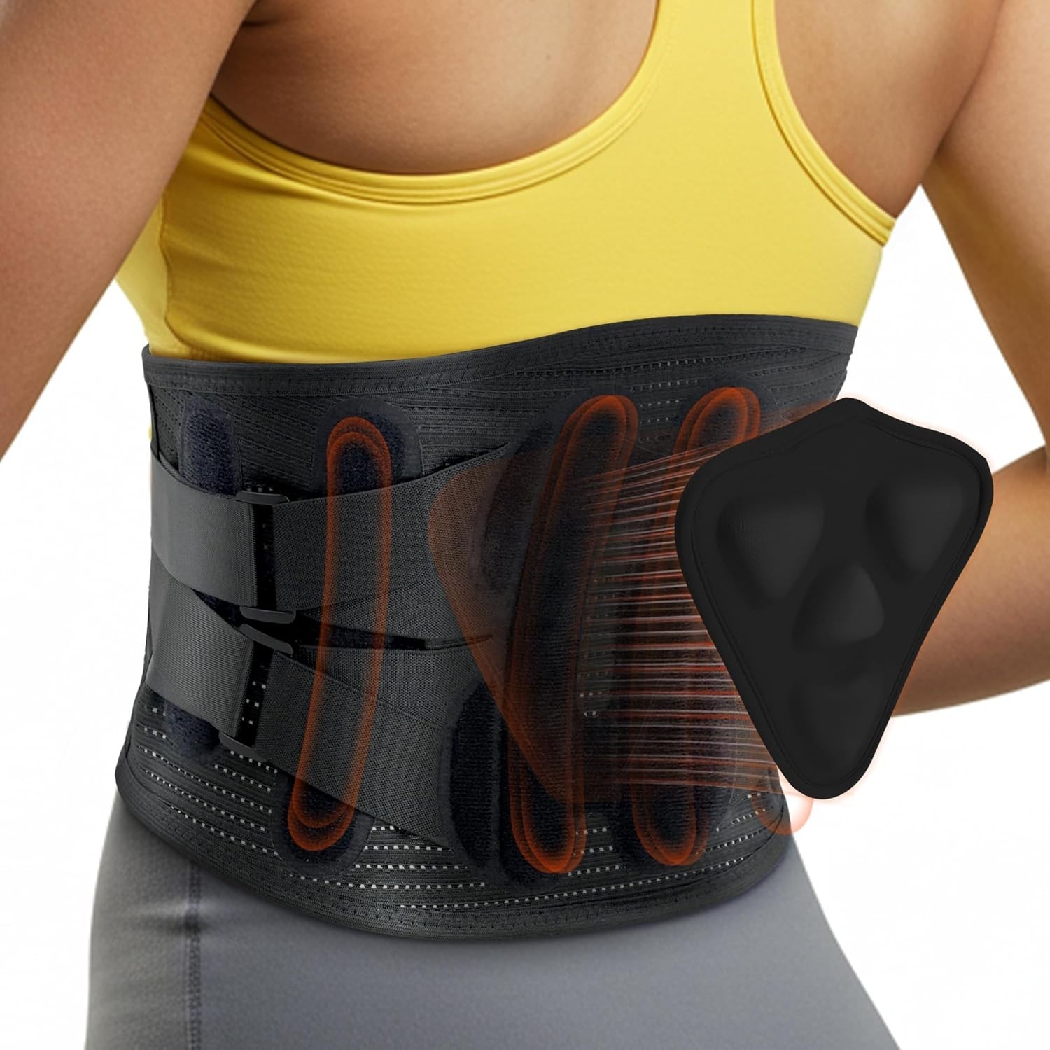 Lumbar Support Lower Waist Back Brace Pain Relief Sciatica Herniated Disc – Sz L