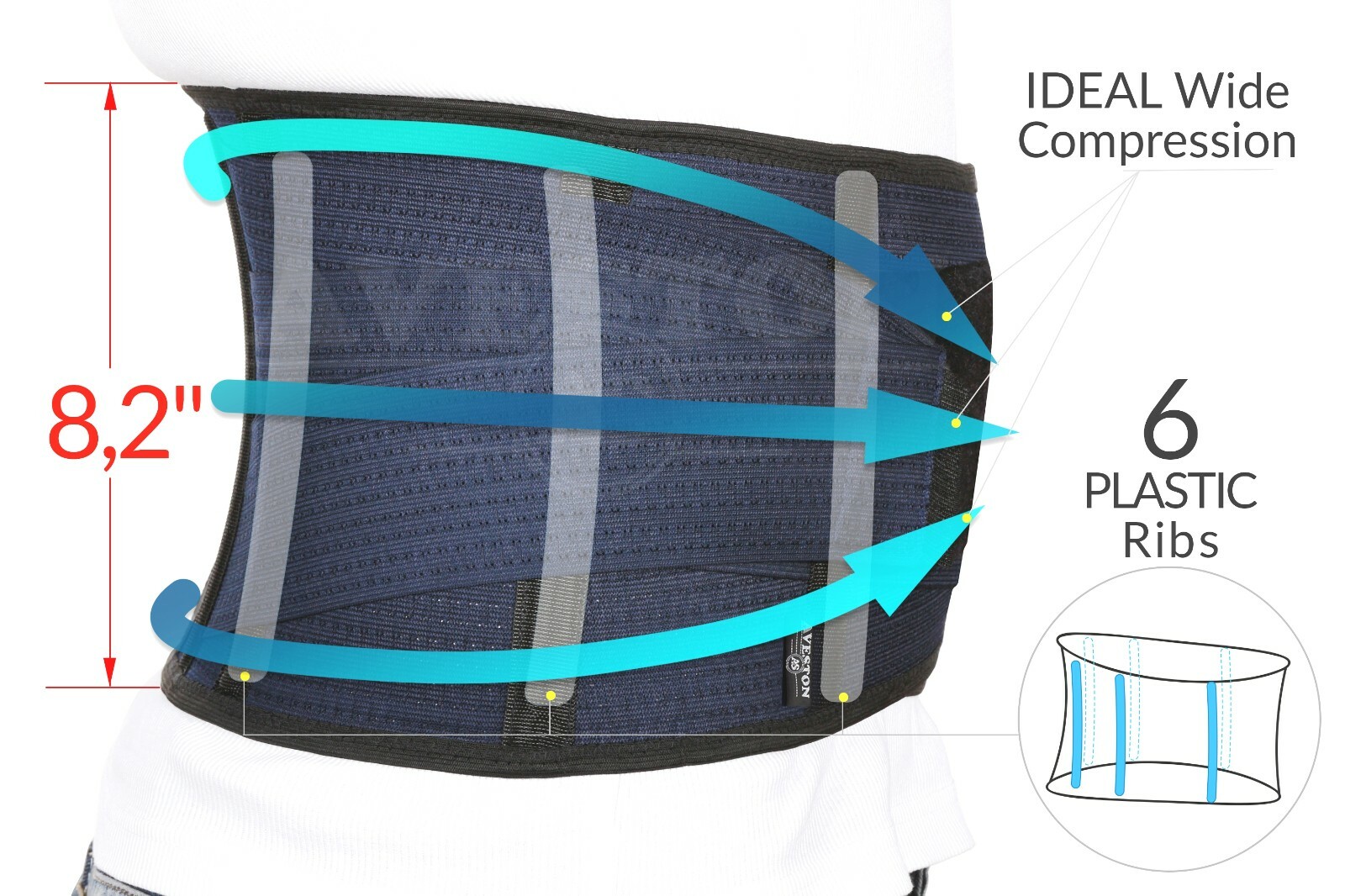 Back Support Belt Lower Lumbar Brace Core Waist Pain Rigid Light Thin Industrial