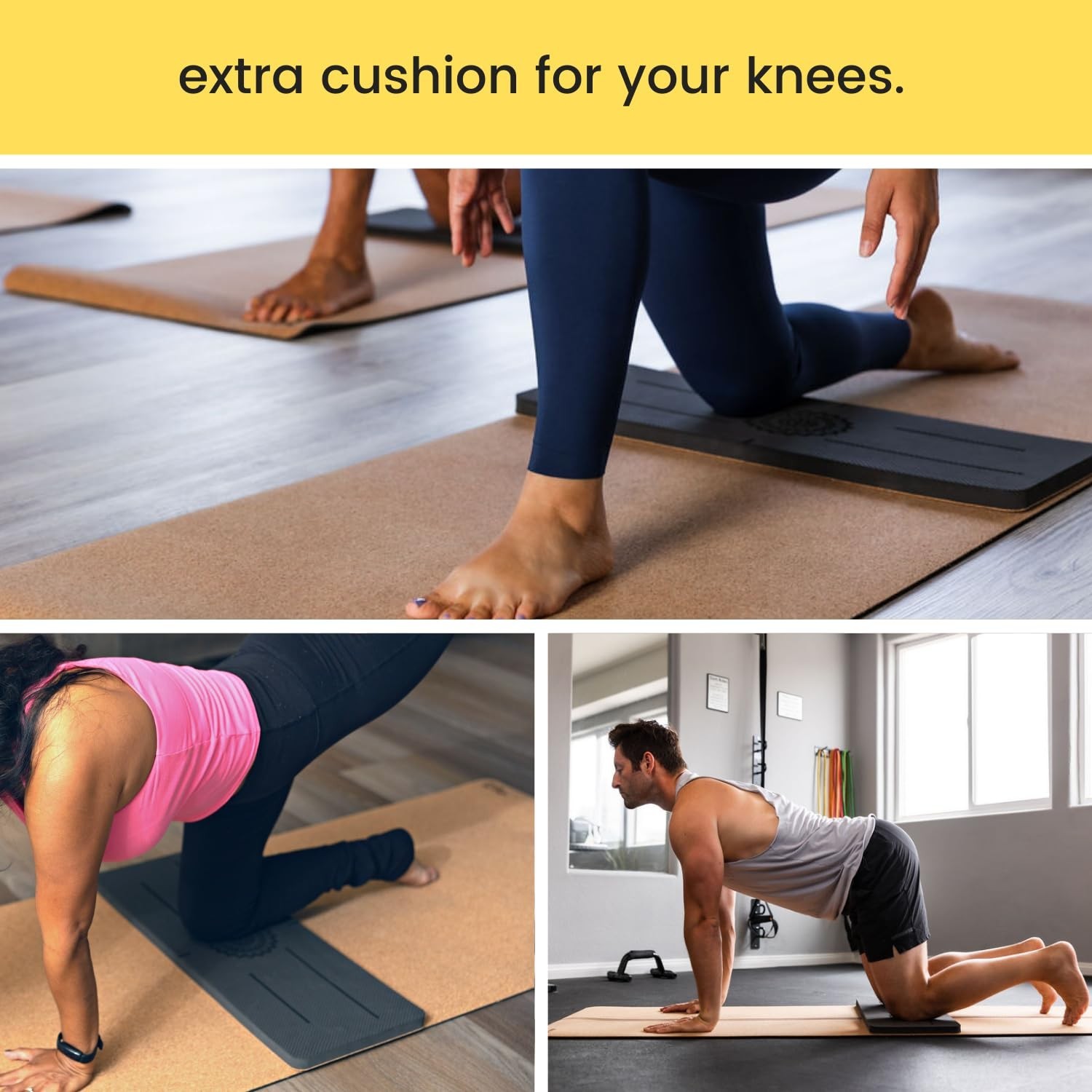 Extra Thick Yoga Knee Pad Cushion – Non-Slip Grip for Knees & Elbows | Ideal for