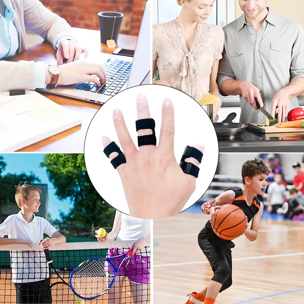 ANHOGEU Small Trigger Finger Splint (2 Pack), Thumb One Size, Black