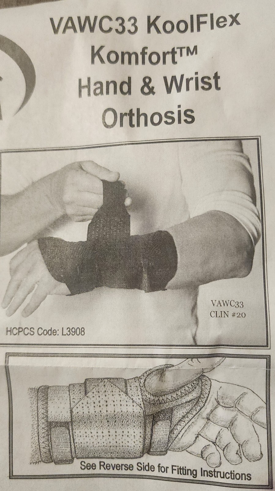 VAWC33-L 2X 10″ Koolflex Left Wrist Support Brace Black 2XL – MSRP $50 (NEW)
