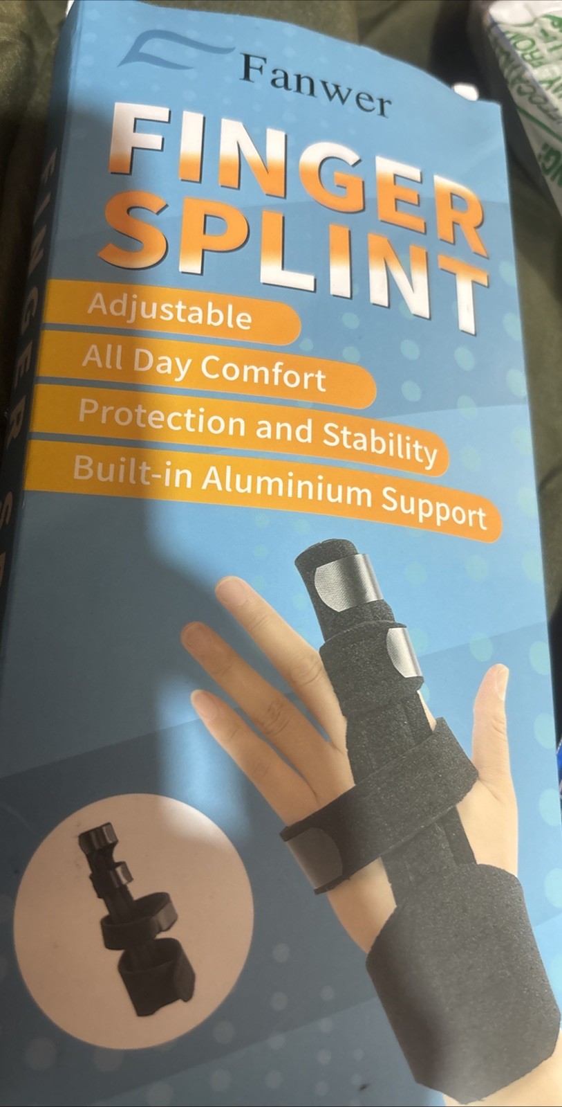 Fanwer Full Trigger Finger Splint, Reversible Middle Finger Extension Splint, Ri