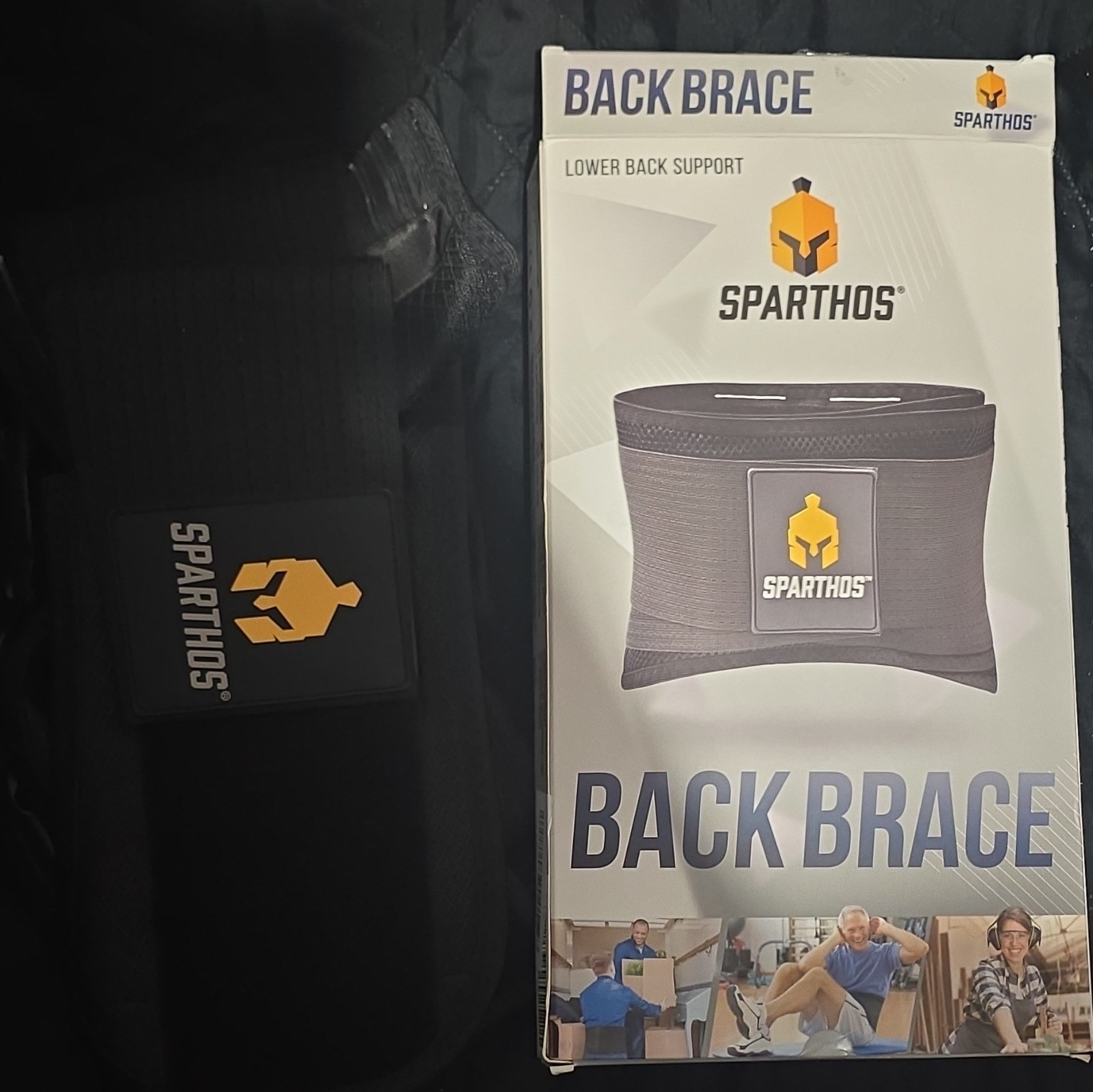 Sparthos Adjustable Lower Back Support Brace Belt, One Size, Black