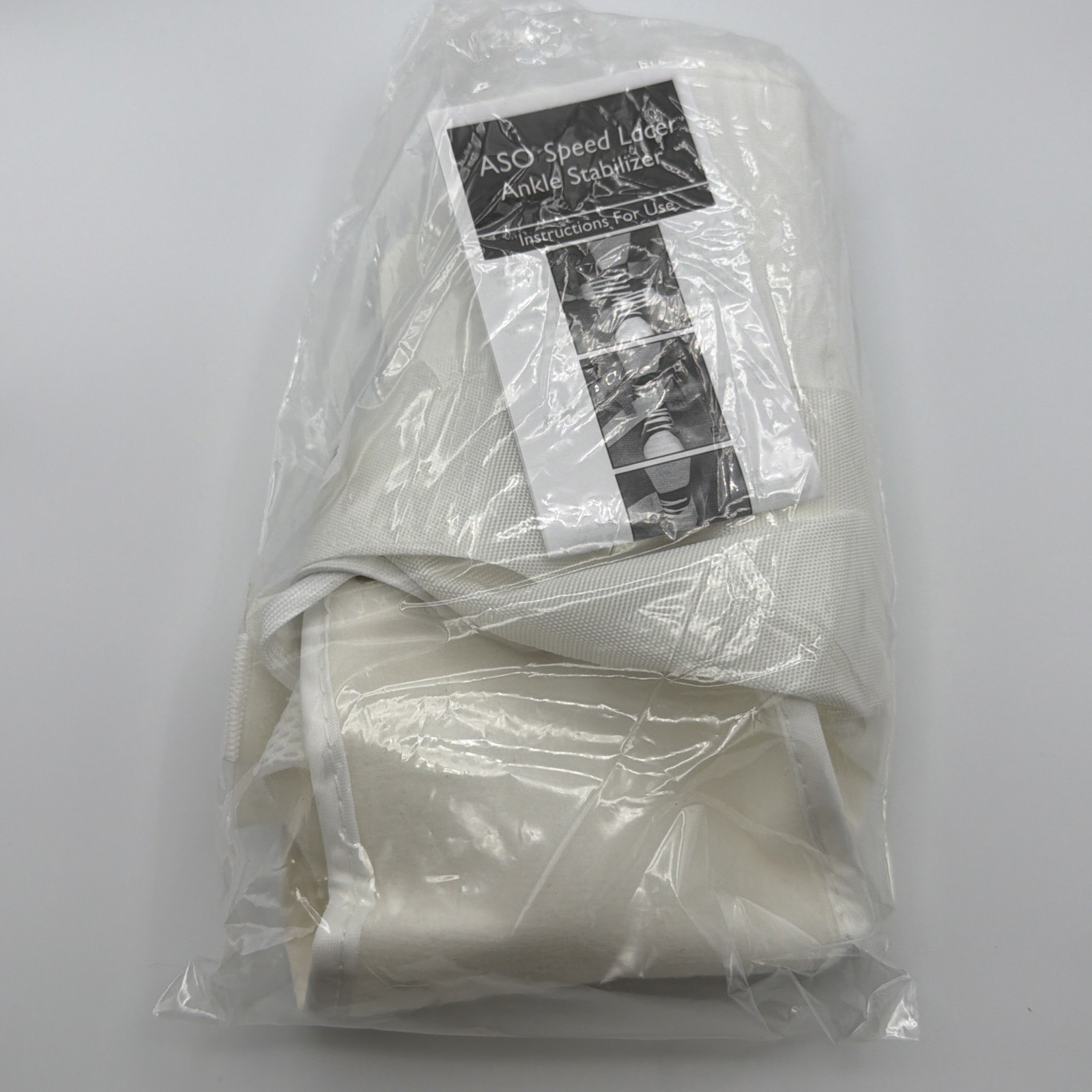 ASO Speed Lacer Ankle Stabilizer White Size Medium Ankle Support