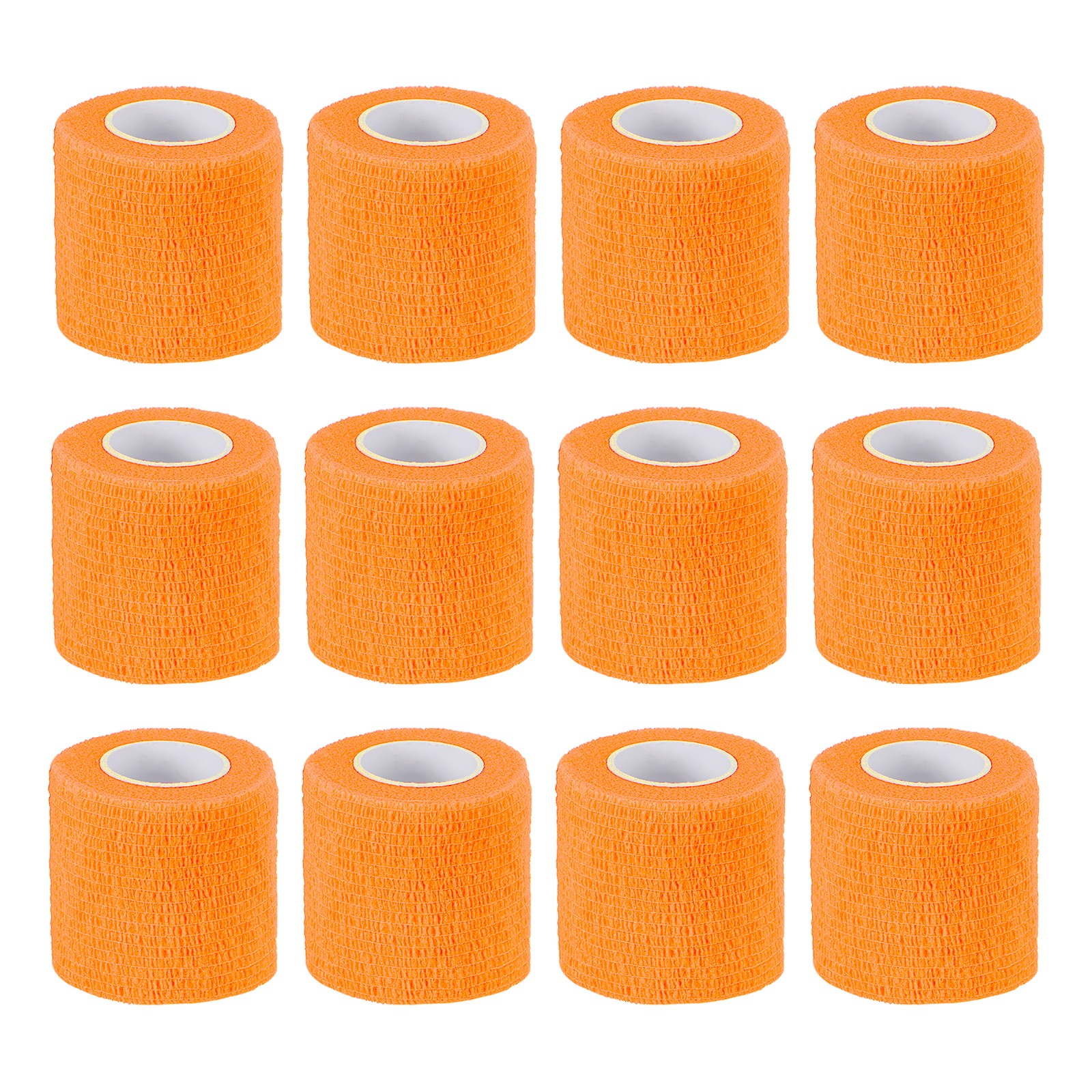 2″ x 177″ 12 Pcs Self Adhesive Bandage Wrap Elastic Self Tape Orange