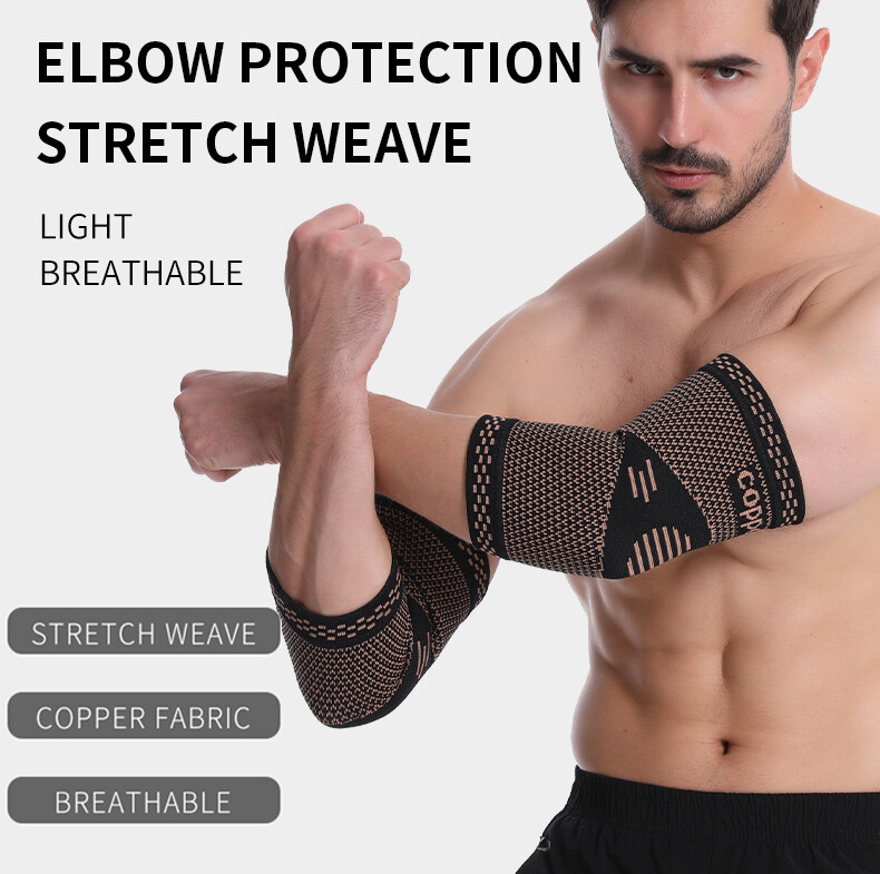 Copper Arm Compression Sleeve Elbow Brace Wrap Support Arthritis Tendonitis Pain