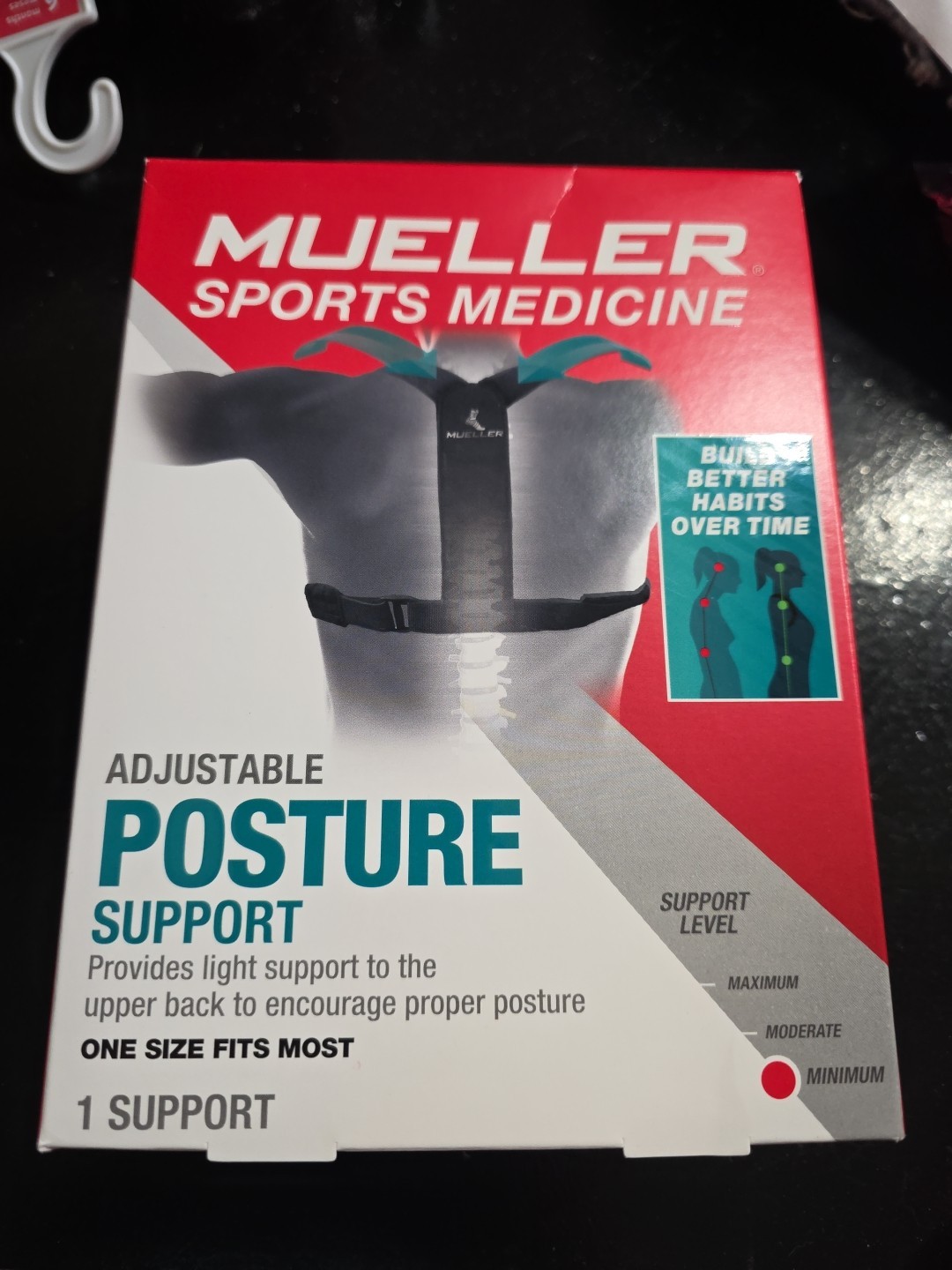 Mueller Sports Medicine Adjustable Posture Corrector, Black, One Size Fits Most