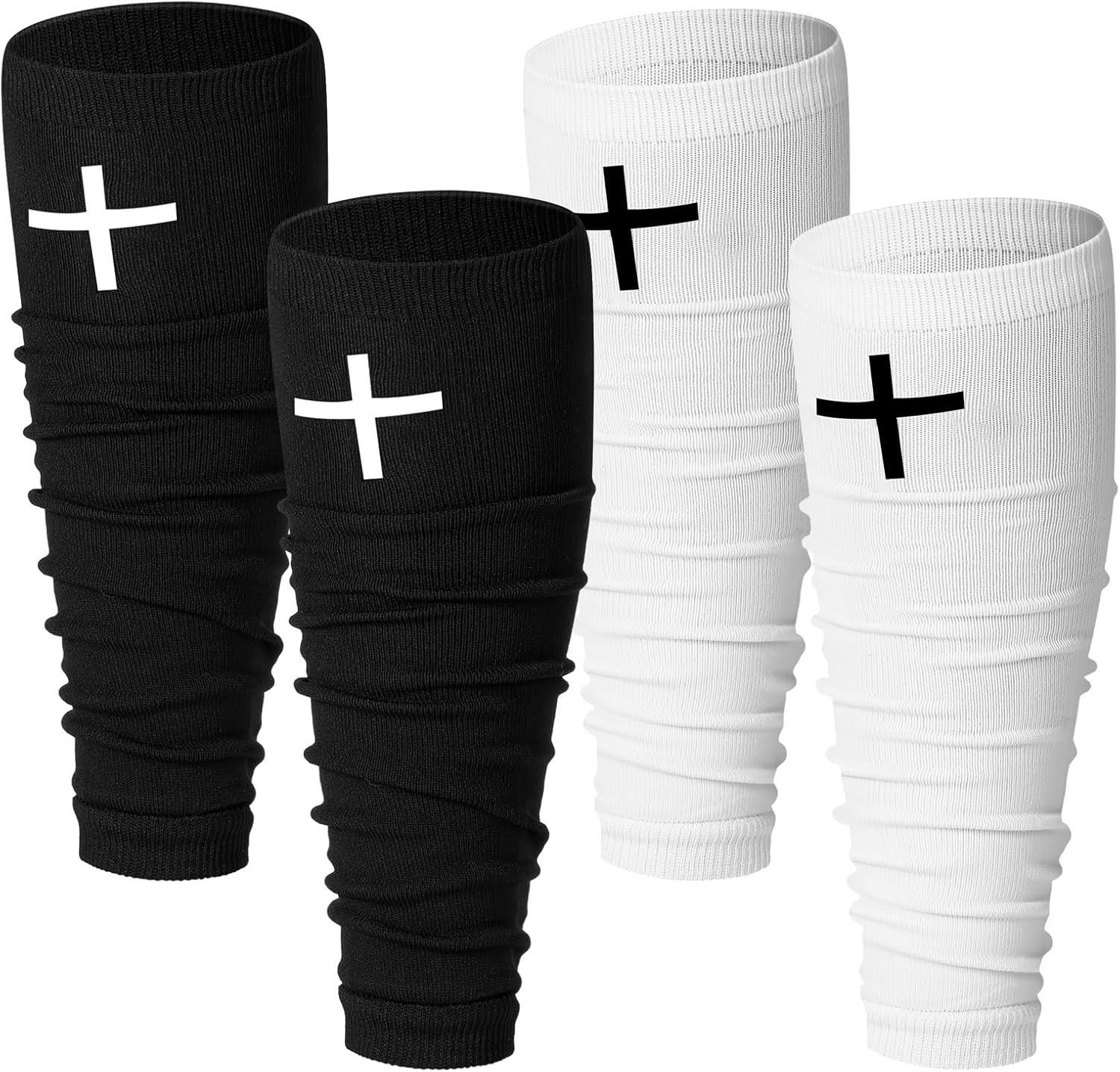 2 Pairs Faith Cross Football Leg Sleeves Scrunch Sports Compression Calf Sleeve