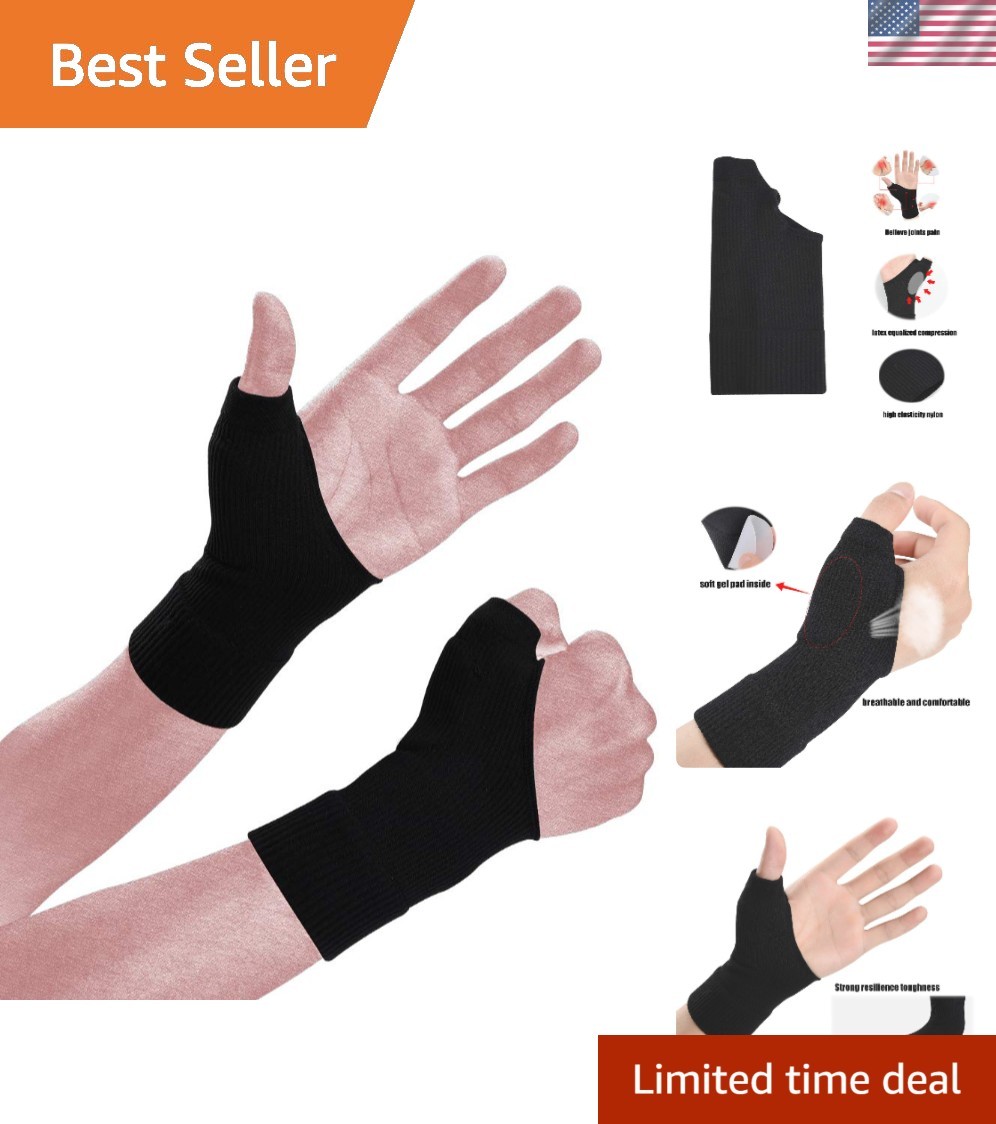 Thumb Arthritis Compression Gloves – Black – Adult