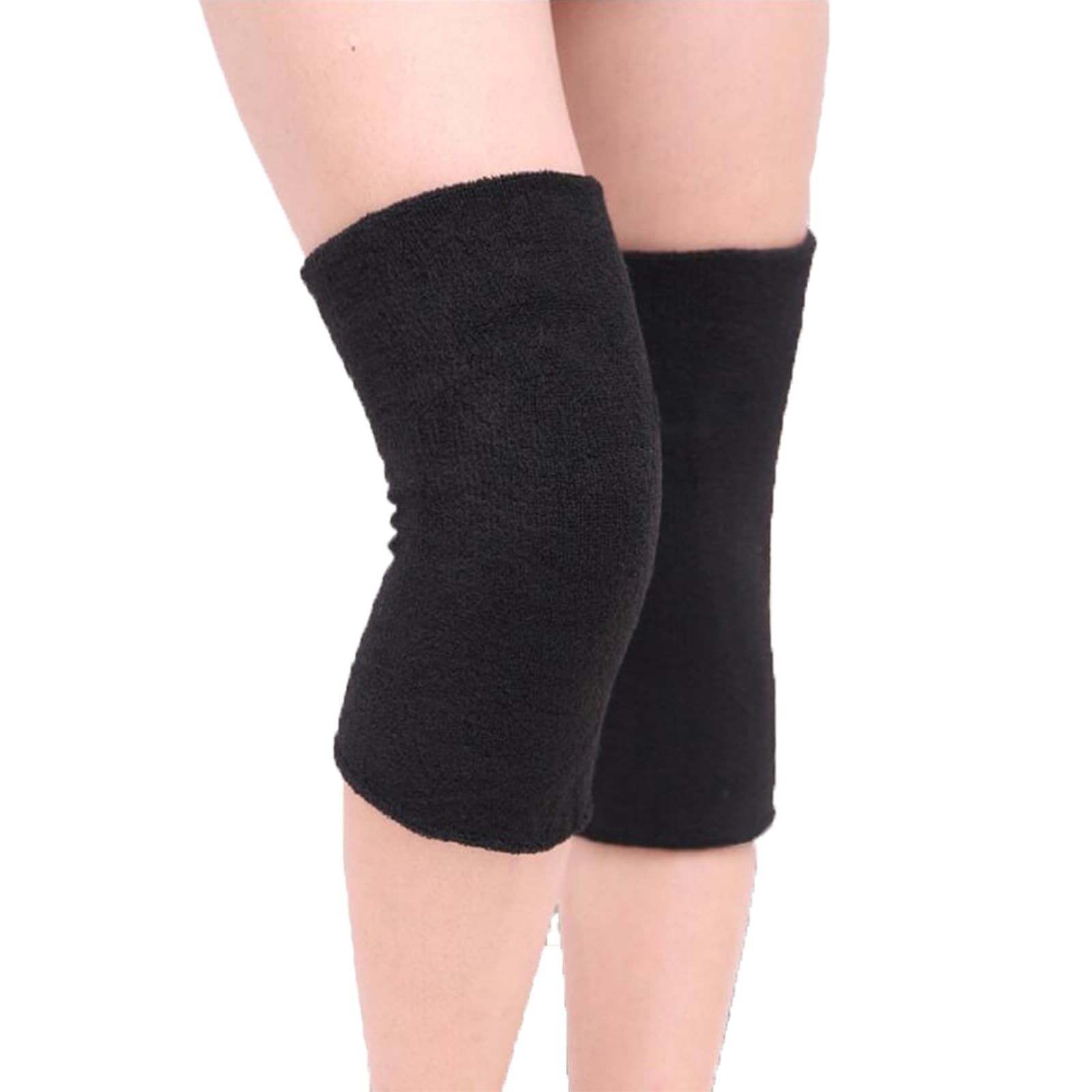 Winter Warm Thicken Knee Brace Warmers Compression Sleeve Support 1 Pair Black
