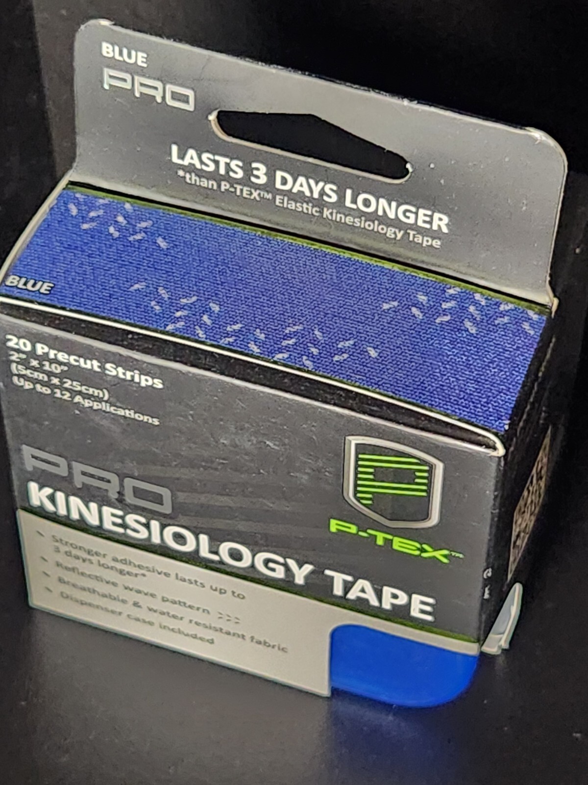 P-TEX ELASTIC KINESIOLOGY TAPE 20-2″ X 10″ STRIPS/ Color BLUE