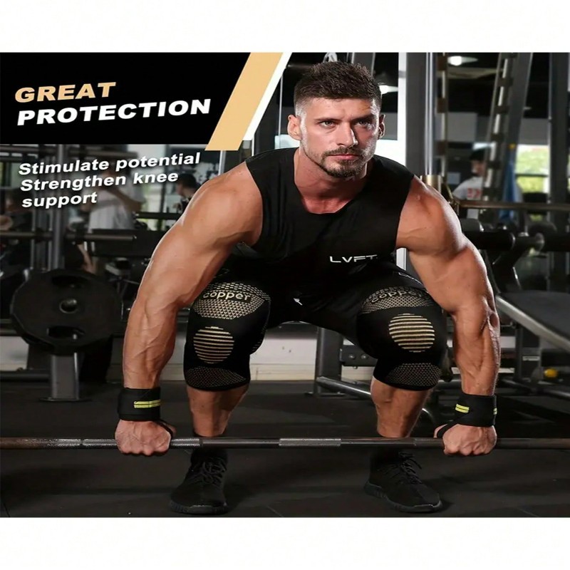2Pack Copper Knee Braces Compression Sleeves Support for Arthritis Men & Women