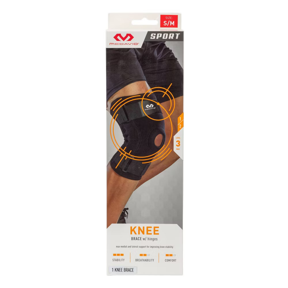 McDavid Sport Knee Brace with Hinges – Black – L/XL