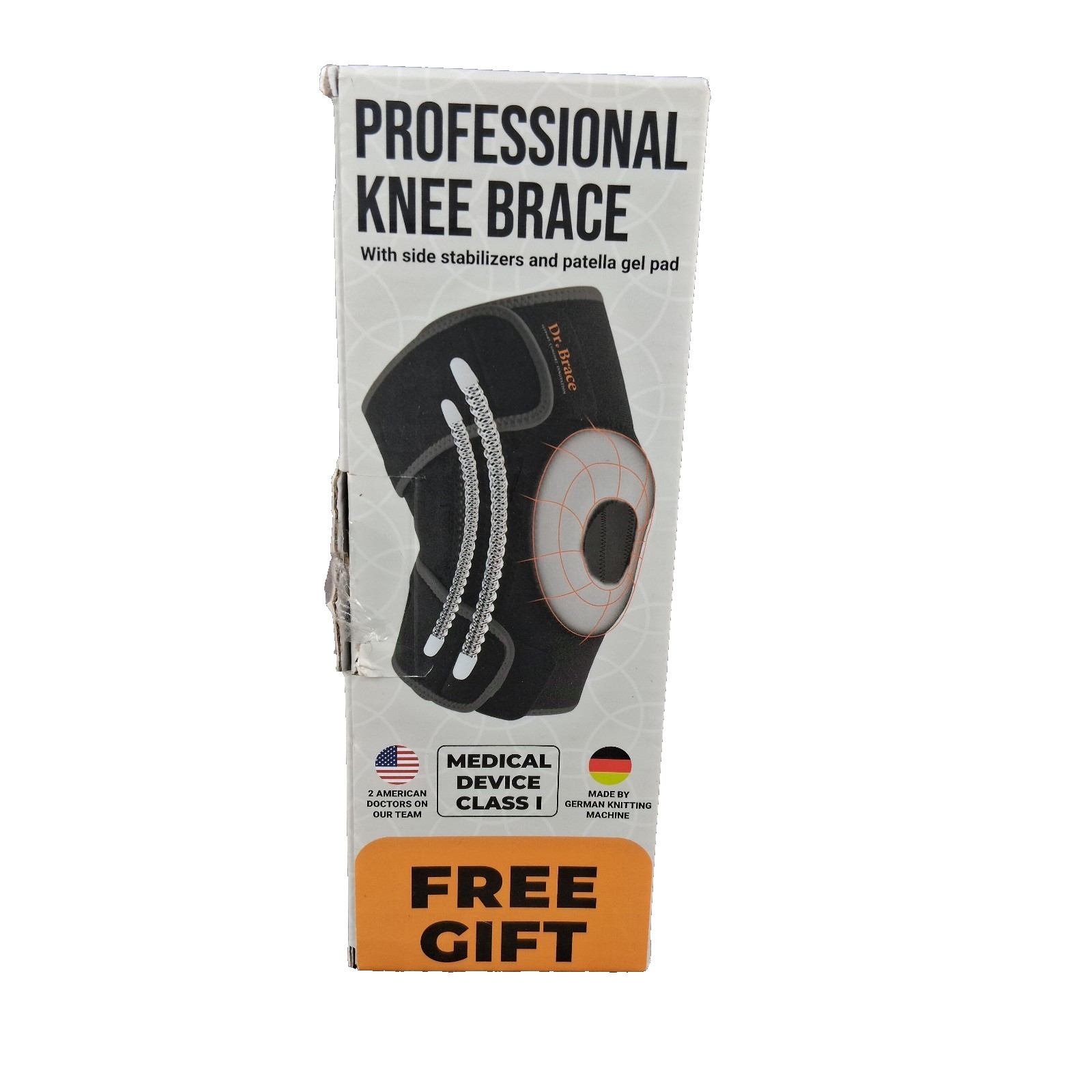 DR. BRACE Elite Knee Brace With Side Stabilizers & Patella Gel Pad Size XL