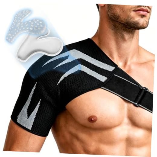 Shoulder Brace with Removable Gel Pad, Adjustable Compression Shoulder X-Large