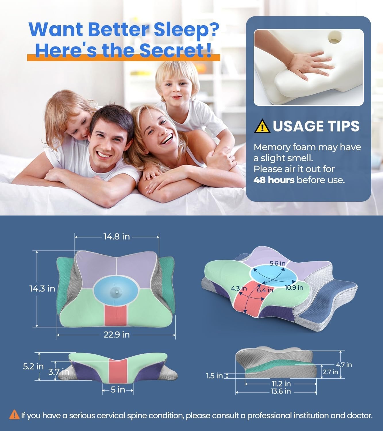 Cozyplayer Adjustable Memory Foam Neck Support Pillow – Ergonomic Design