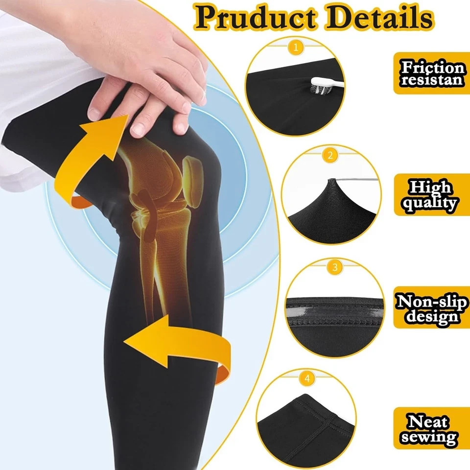 2 Pairs Leg Sleeves,Full Compression Sleeve for Men Women,Long XX-Large