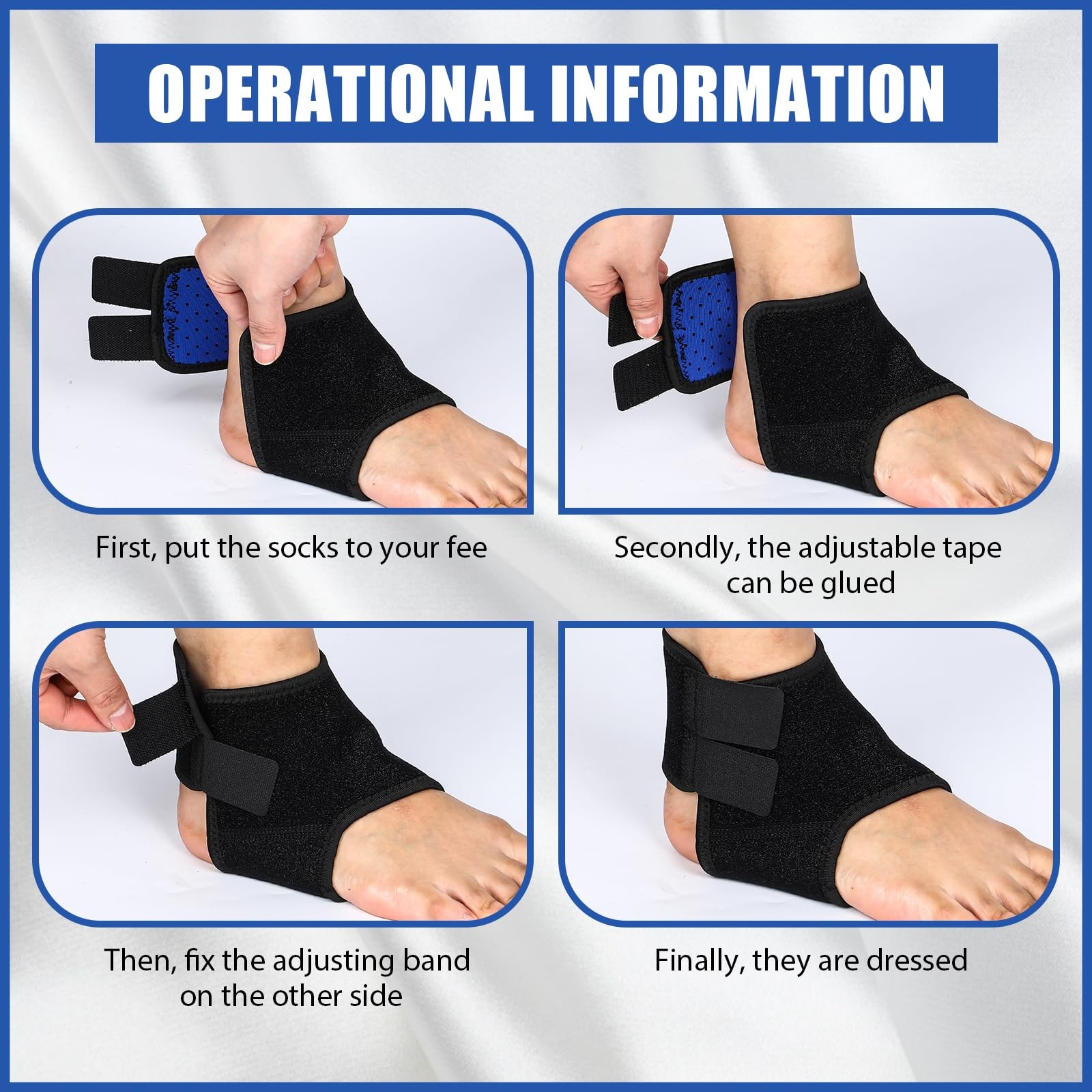 2 Pairs Kids Ankle Brace Foot Support Stabilizer Wraps Protector Black Large