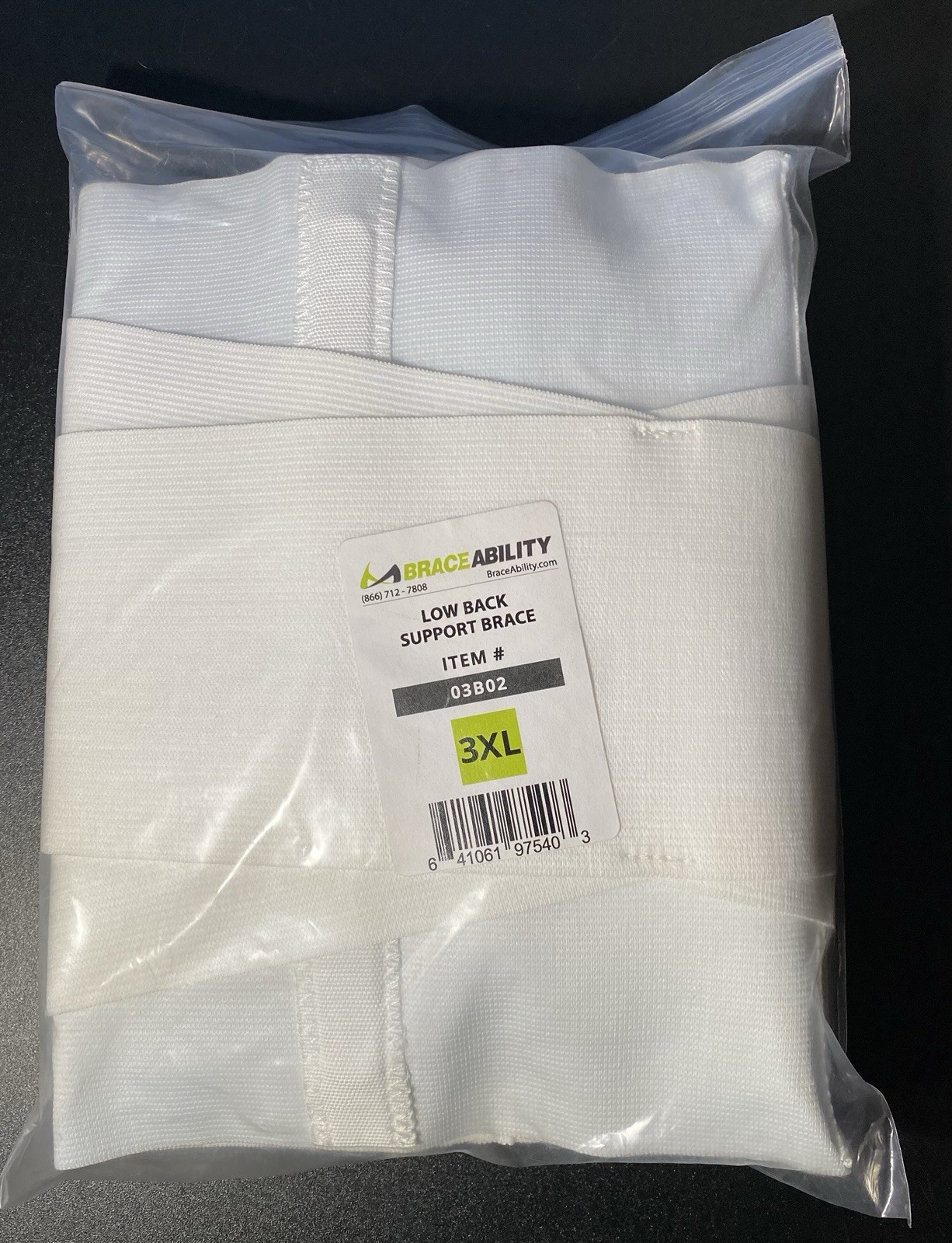 BRACE ABILITY 3XL LOWER BACK Support Brace WHITE ADJUSTABLE STRAPS SUSPENDERS