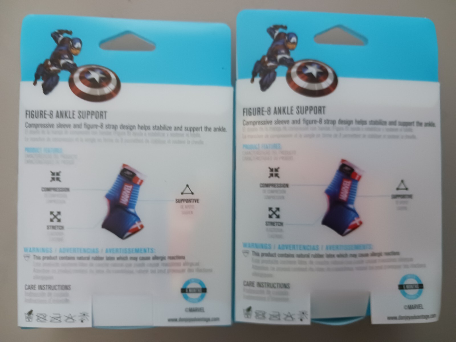 2 Pk Marvels Avengers Captain America DonJoy Ankle Support Brace Pediatric/Kids