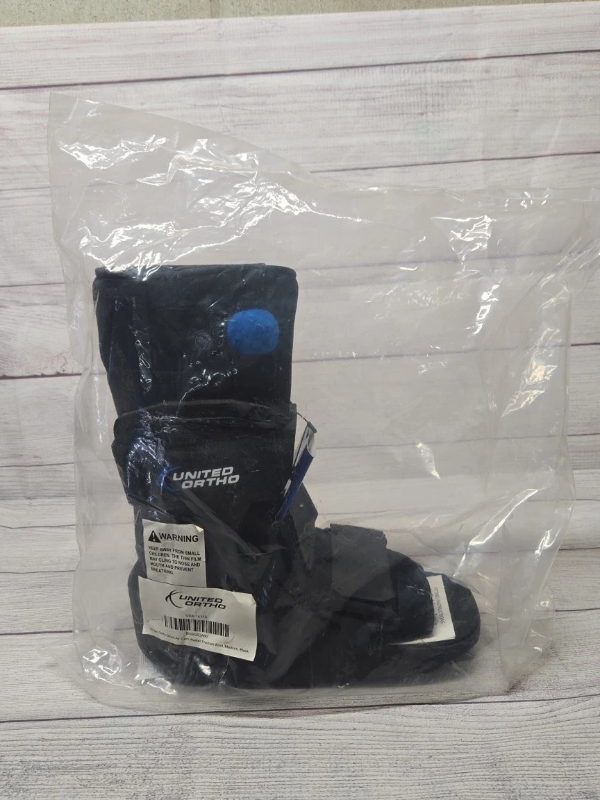 United Ortho Short Air Cam Walker Fracture Boot Medium Black, MD New Sealed