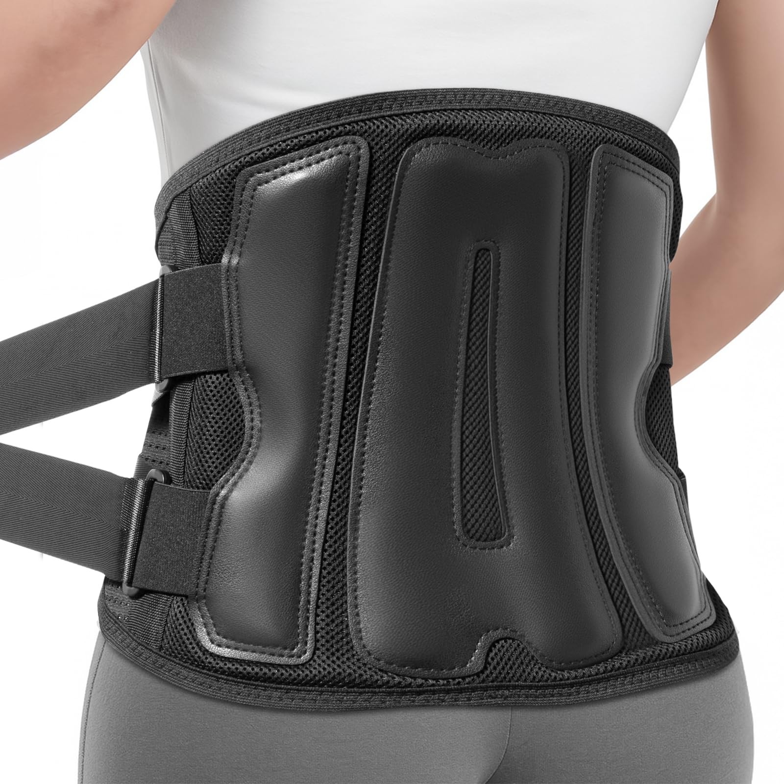 Ebullient Assimilate Back Brace for Lower Pain XX-Large, Black/Black