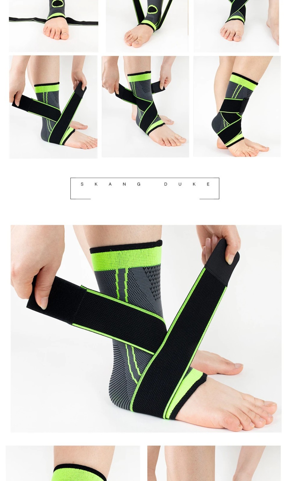 1 Pack Ankle Support Brace Compression Wrap Adjustable for Sports Running Hiking