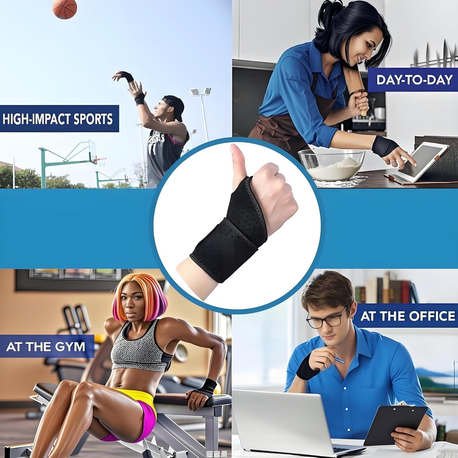 Wrist Hand Brace Support Carpal Tunnel Sprain Arthritis Gym Splint Left / Right
