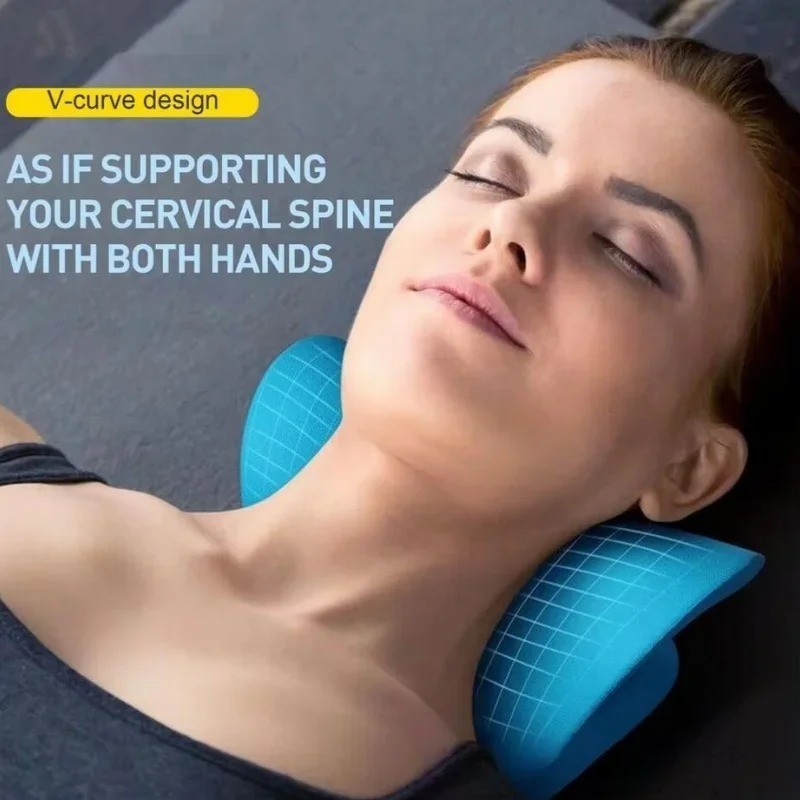 Cervical Neck Stretcher Massage Pillow Traction Device for Neck & Shoulders
