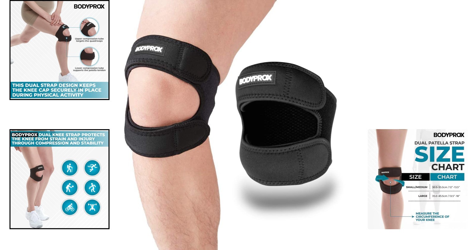 Targeted Compression Patellar Tendon Support Strap for Active Recovery – Large