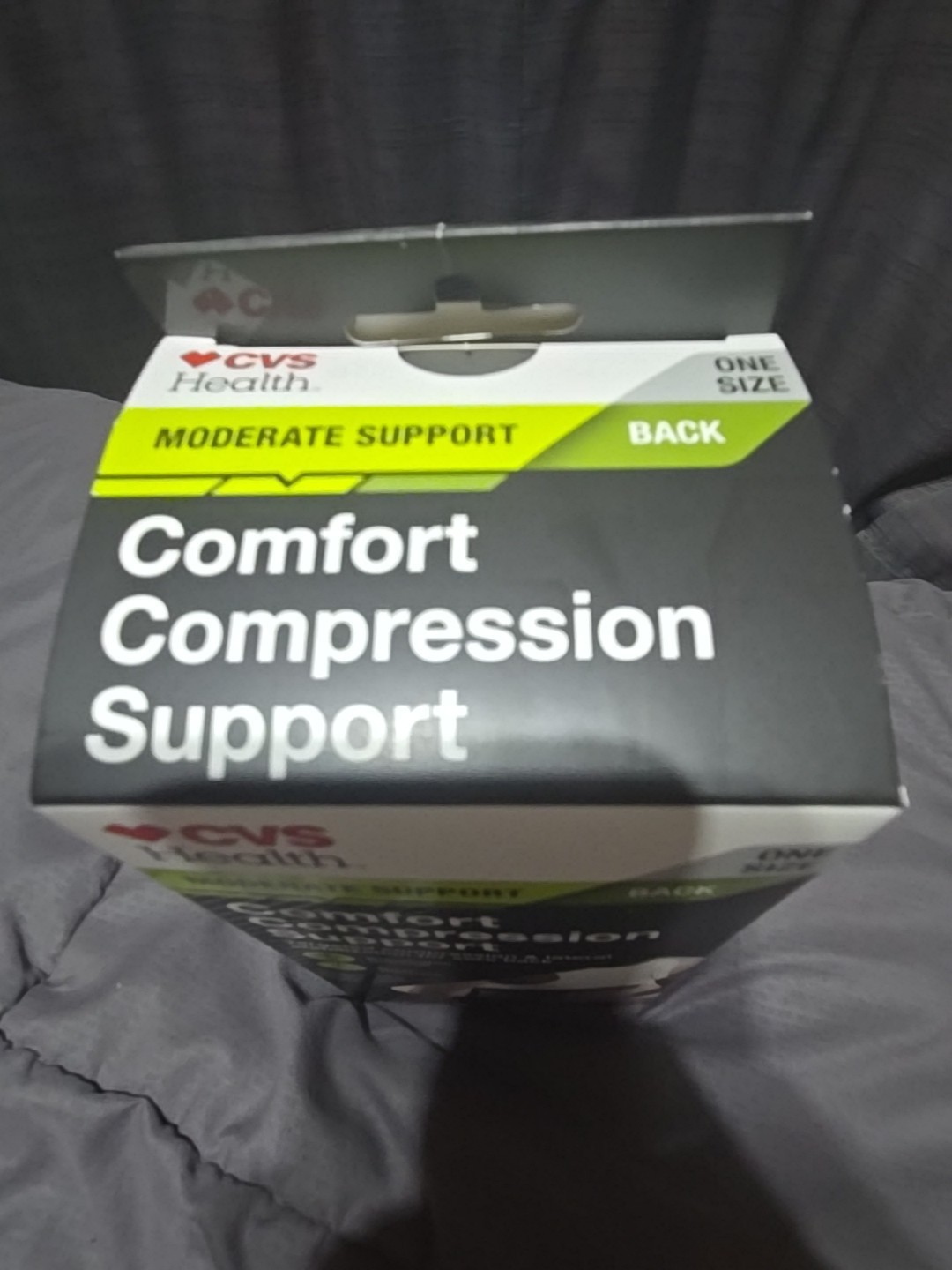 CVS HEALTH BACK COMFORT COMPRESSION SUPPORT MODERATE SUPPORT ONE SIZE